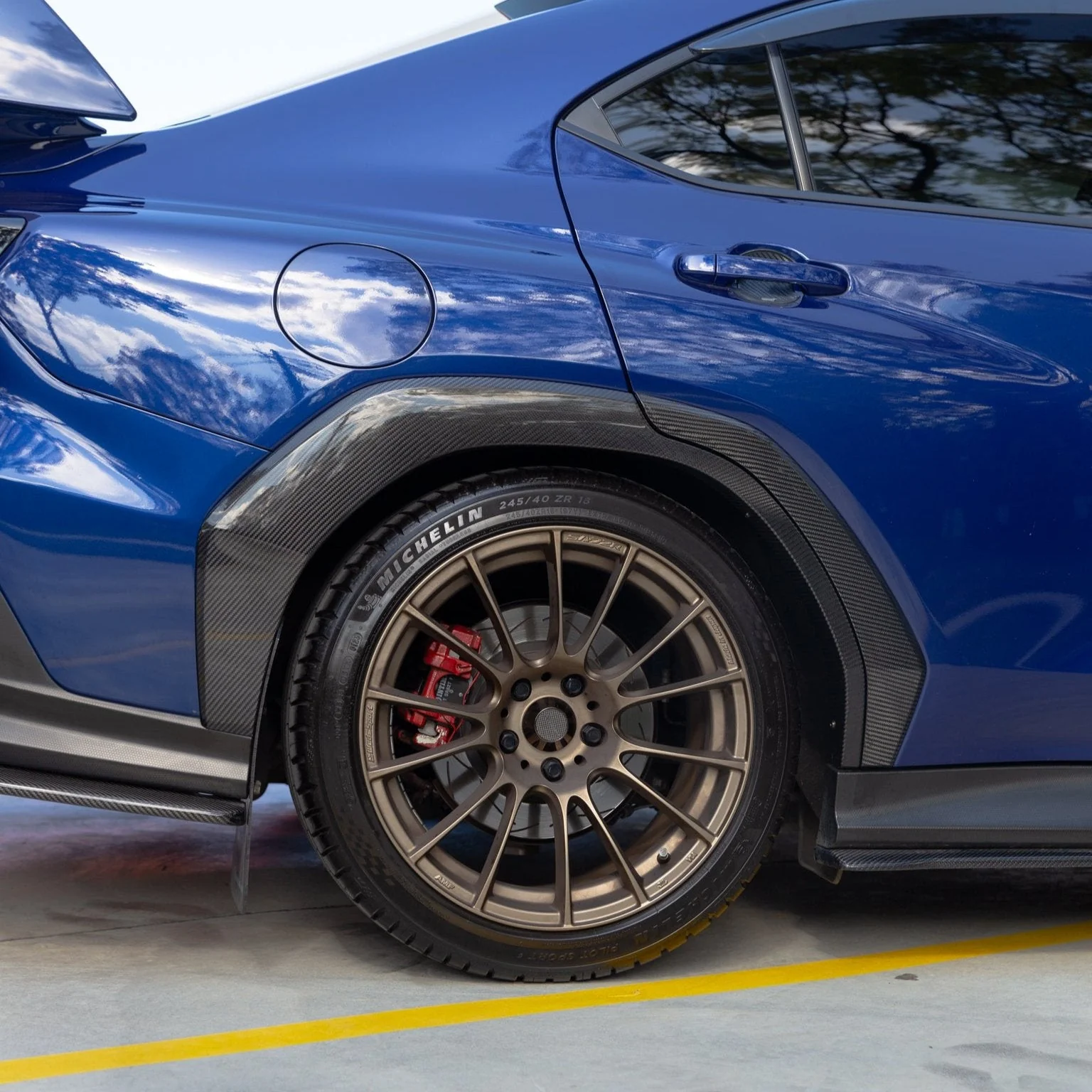 Automodellista Over Fenders Covers (8-Piece) For 2022+ Subaru WRX VB [Dry Carbon] - Image 8
