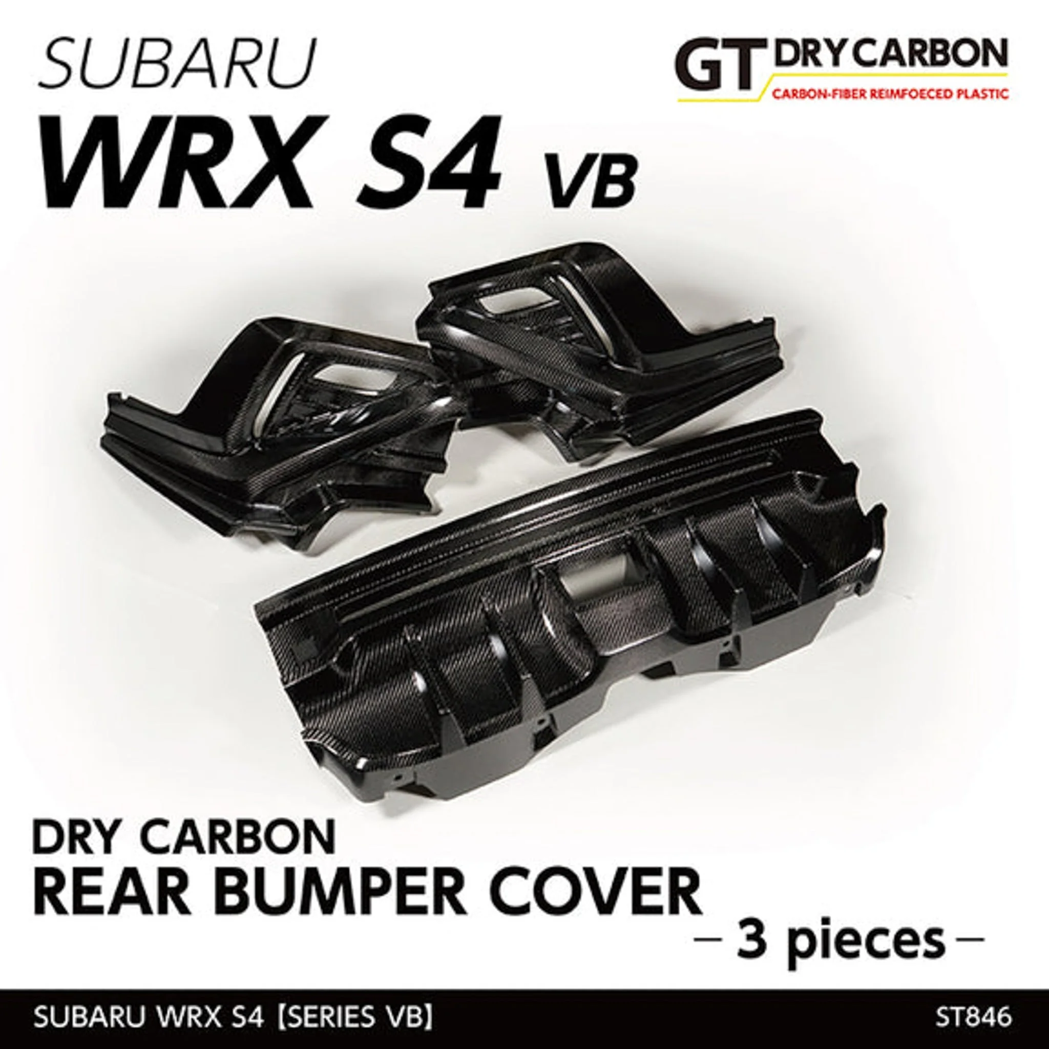 AXIS PARTS Rear Bumper Cover (3-Piece) For 2022+ Subaru WRX VB [Dry Carbon Fibre] - Image 2