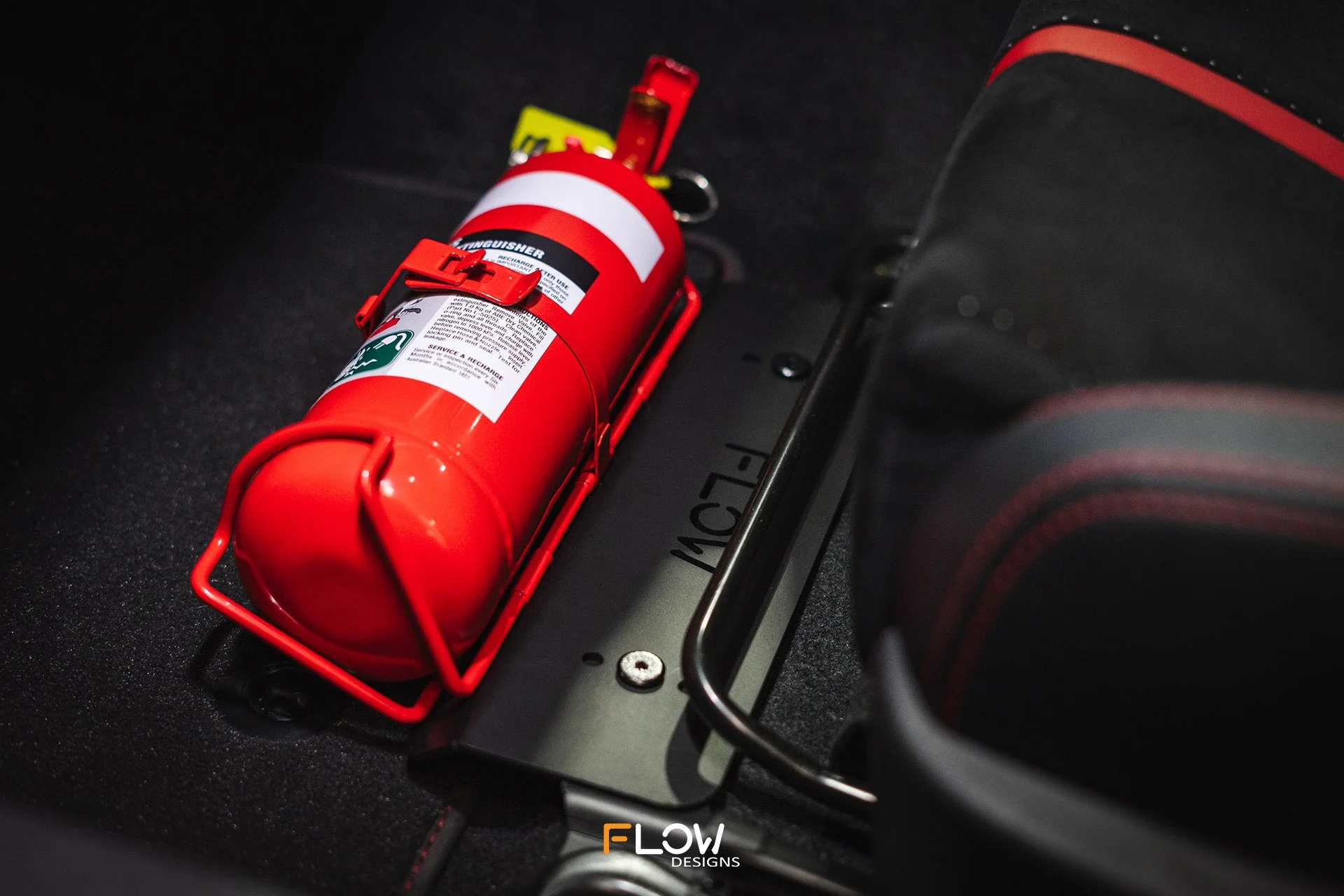 Flow Designs Adjustable Fire Extinguisher Bracket/Mount for 2022+ Subaru BRZ ZD8 & Toyota GR86 ZN8 - Image 3