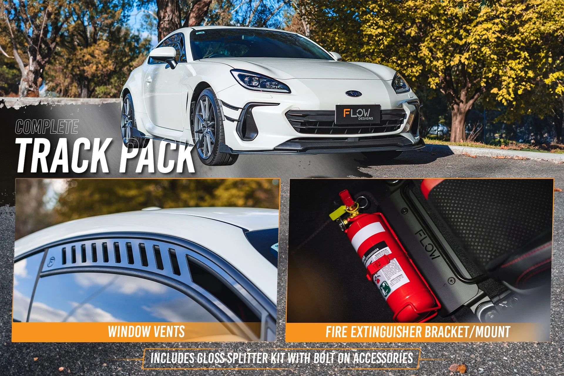 Flow Designs Subaru ZD8 BRZ 22+ & Toyota ZN8 GR86 22+ Full Lip Splitter Set [Gloss Black] - Image 13