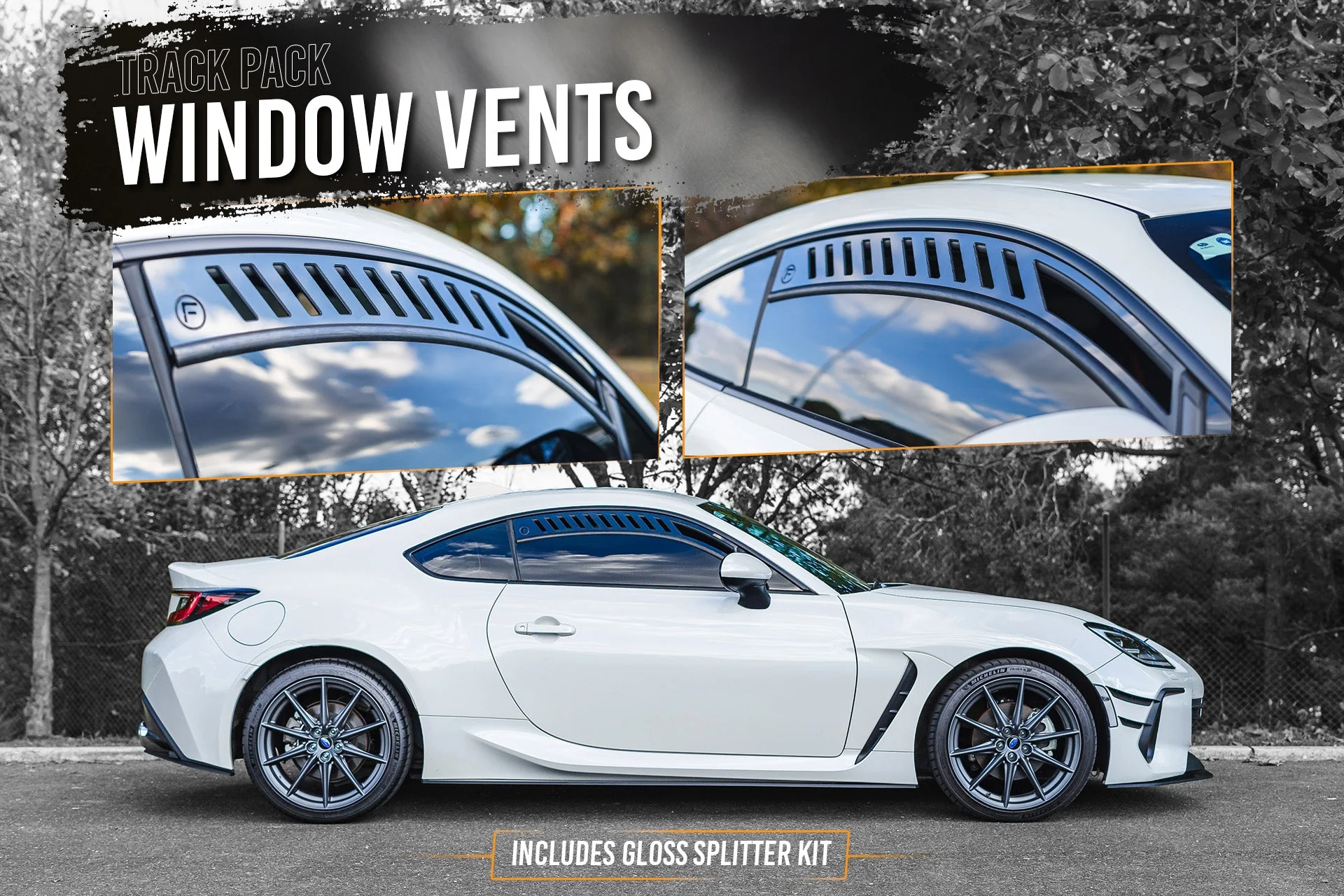 Flow Designs Subaru ZD8 BRZ 22+ & Toyota ZN8 GR86 22+ Full Lip Splitter Set [Gloss Black] - Image 4