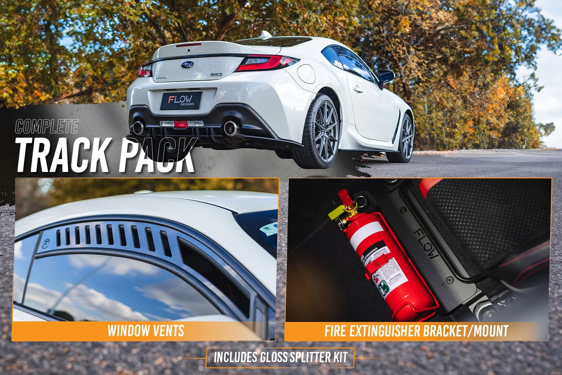 Flow Designs Subaru ZD8 BRZ 22+ & Toyota ZN8 GR86 22+ Full Lip Splitter Set [Gloss Black] - Image 6