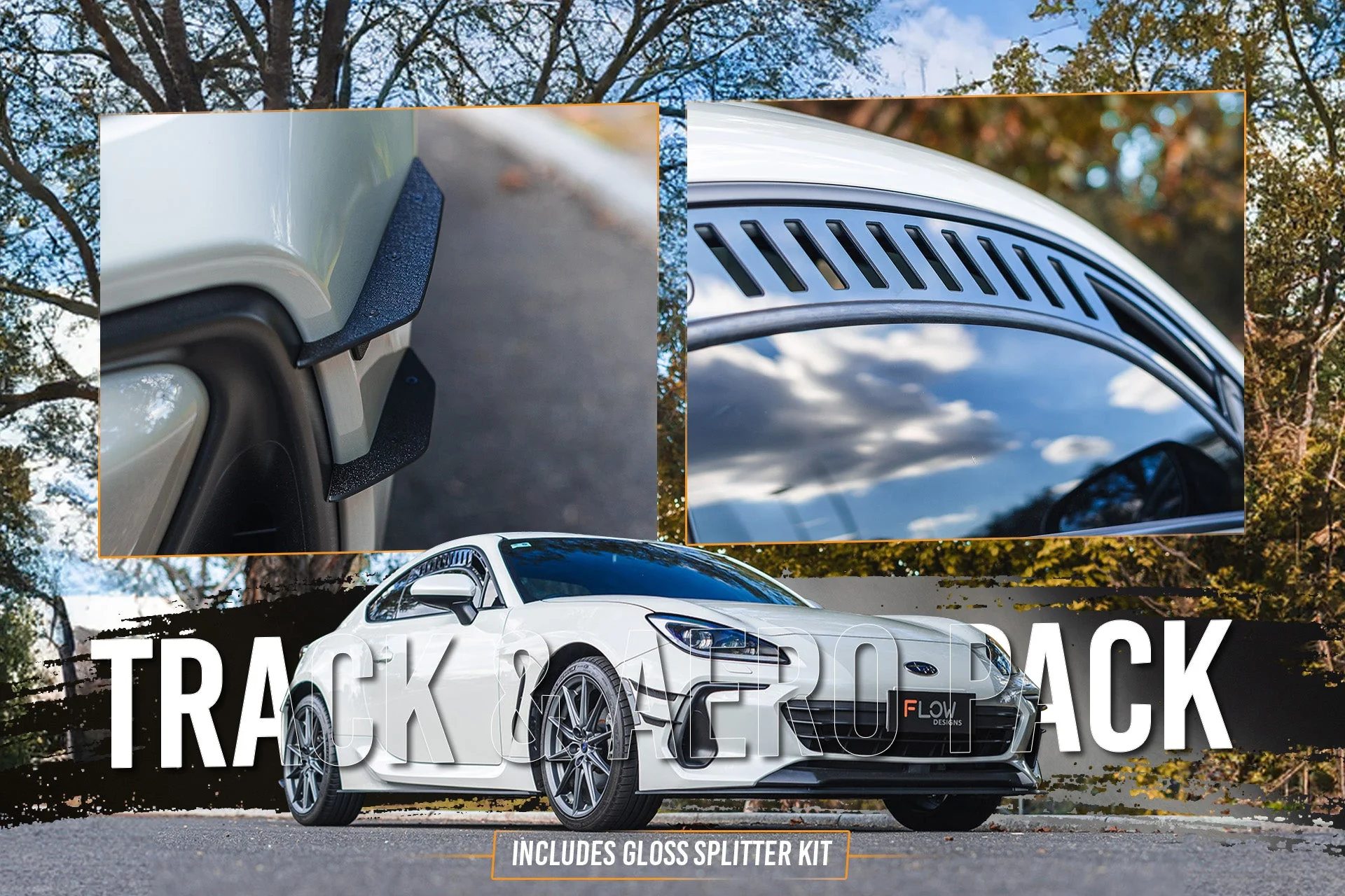 Flow Designs Subaru ZD8 BRZ 22+ & Toyota ZN8 GR86 22+ Full Lip Splitter Set [Gloss Black] - Image 8