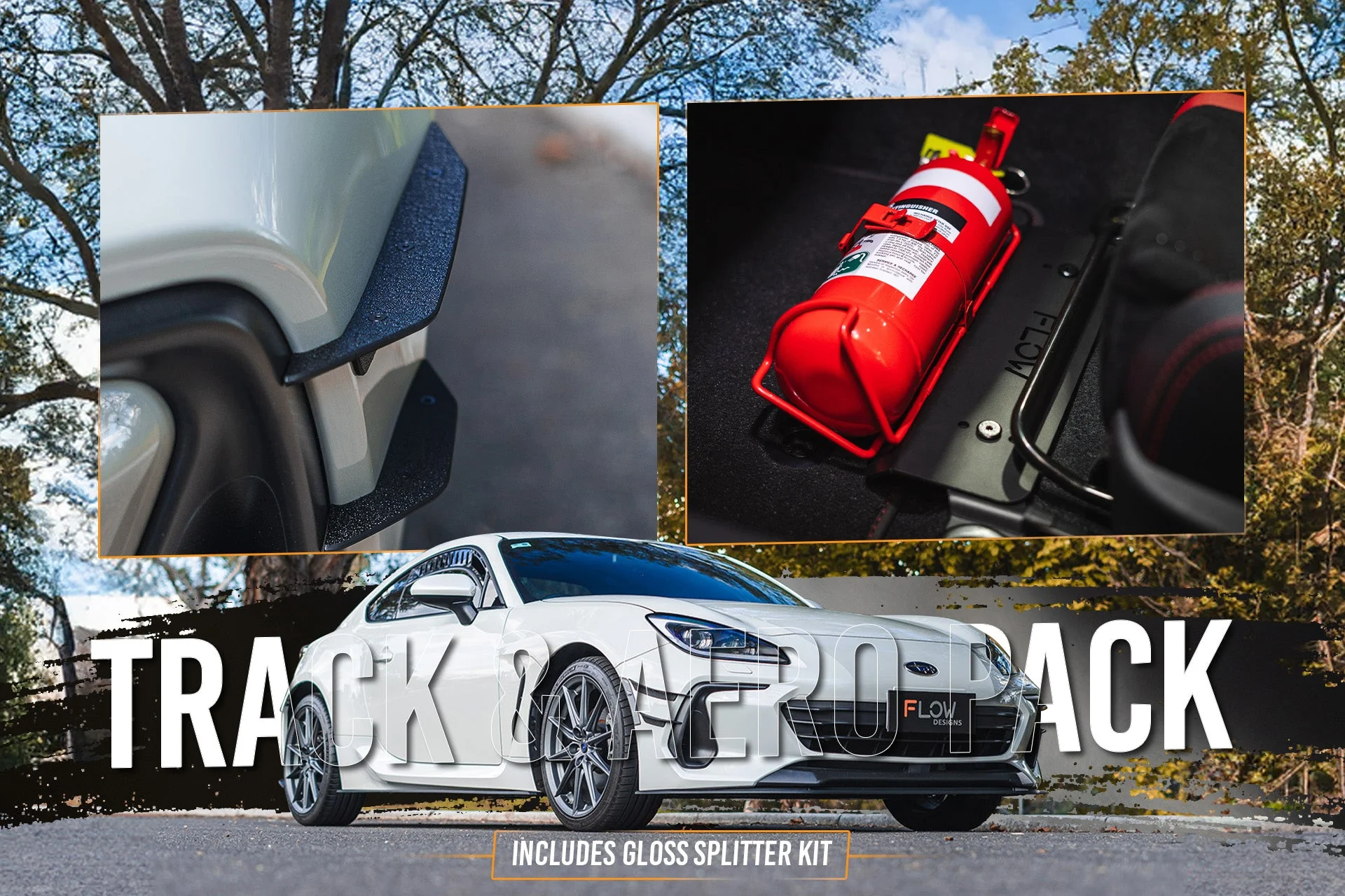 Flow Designs Subaru ZD8 BRZ 22+ & Toyota ZN8 GR86 22+ Full Lip Splitter Set [Gloss Black] - Image 9