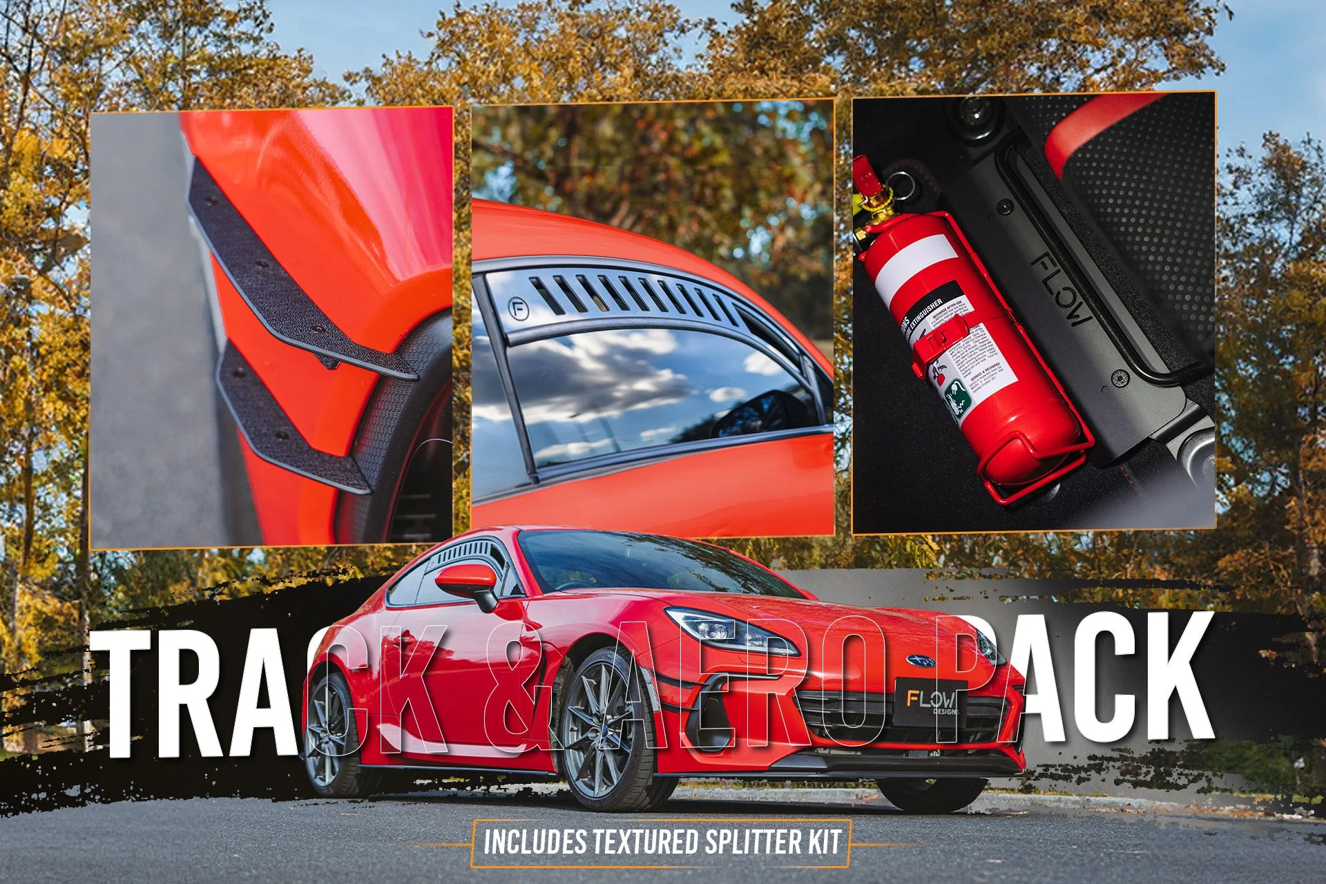 Flow Designs Subaru ZD8 BRZ 22+ & Toyota ZN8 GR86 22+ Full Lip Splitter Set [Textured Matte Black] - Image 10
