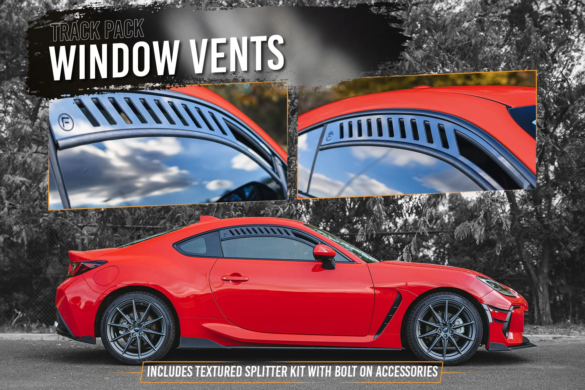 Flow Designs Subaru ZD8 BRZ 22+ & Toyota ZN8 GR86 22+ Full Lip Splitter Set [Textured Matte Black] - Image 11