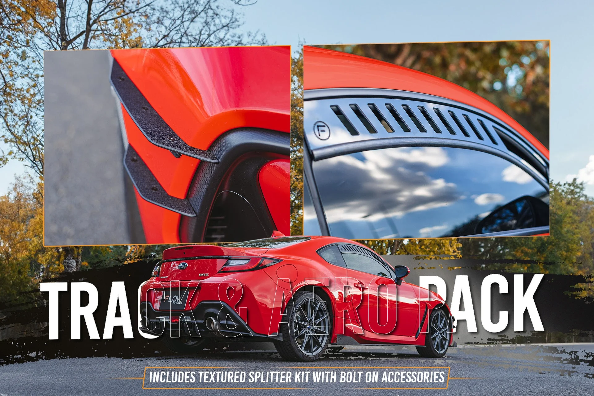 Flow Designs Subaru ZD8 BRZ 22+ & Toyota ZN8 GR86 22+ Full Lip Splitter Set [Textured Matte Black] - Image 15