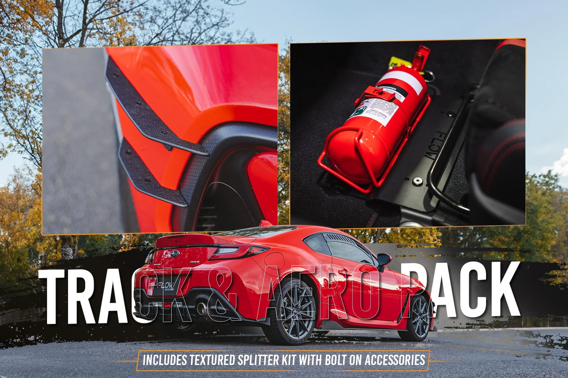 Flow Designs Subaru ZD8 BRZ 22+ & Toyota ZN8 GR86 22+ Full Lip Splitter Set [Textured Matte Black] - Image 16