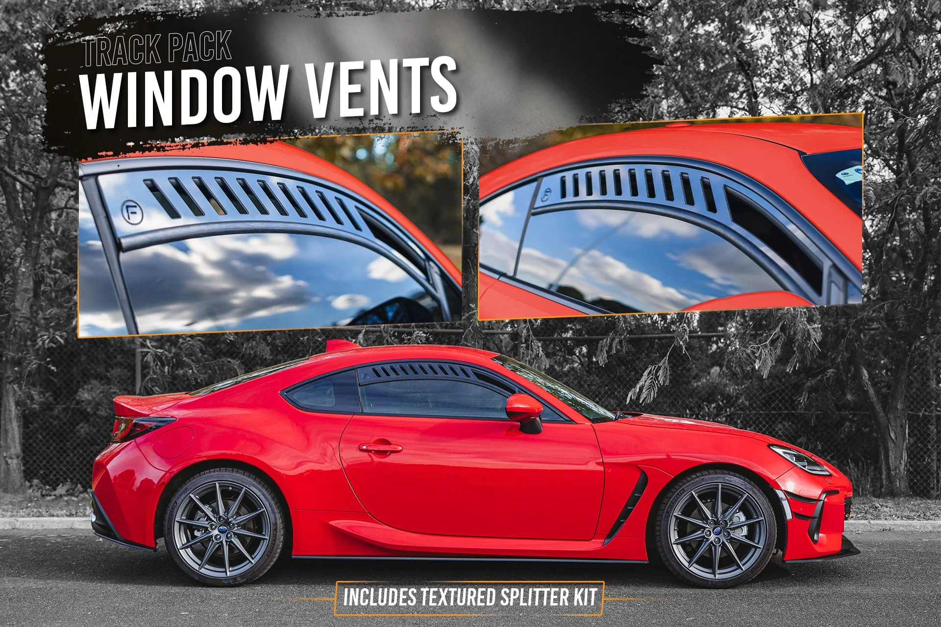 Flow Designs Subaru ZD8 BRZ 22+ & Toyota ZN8 GR86 22+ Full Lip Splitter Set [Textured Matte Black] - Image 4