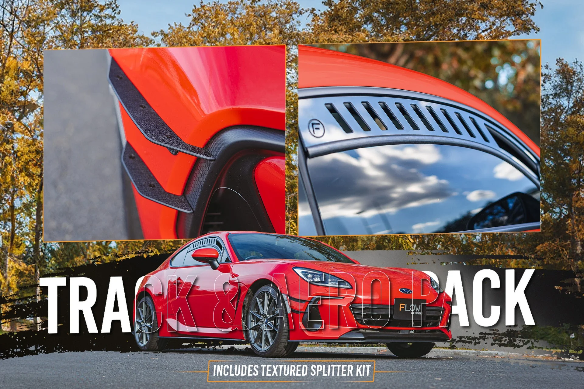 Flow Designs Subaru ZD8 BRZ 22+ & Toyota ZN8 GR86 22+ Full Lip Splitter Set [Textured Matte Black] - Image 8