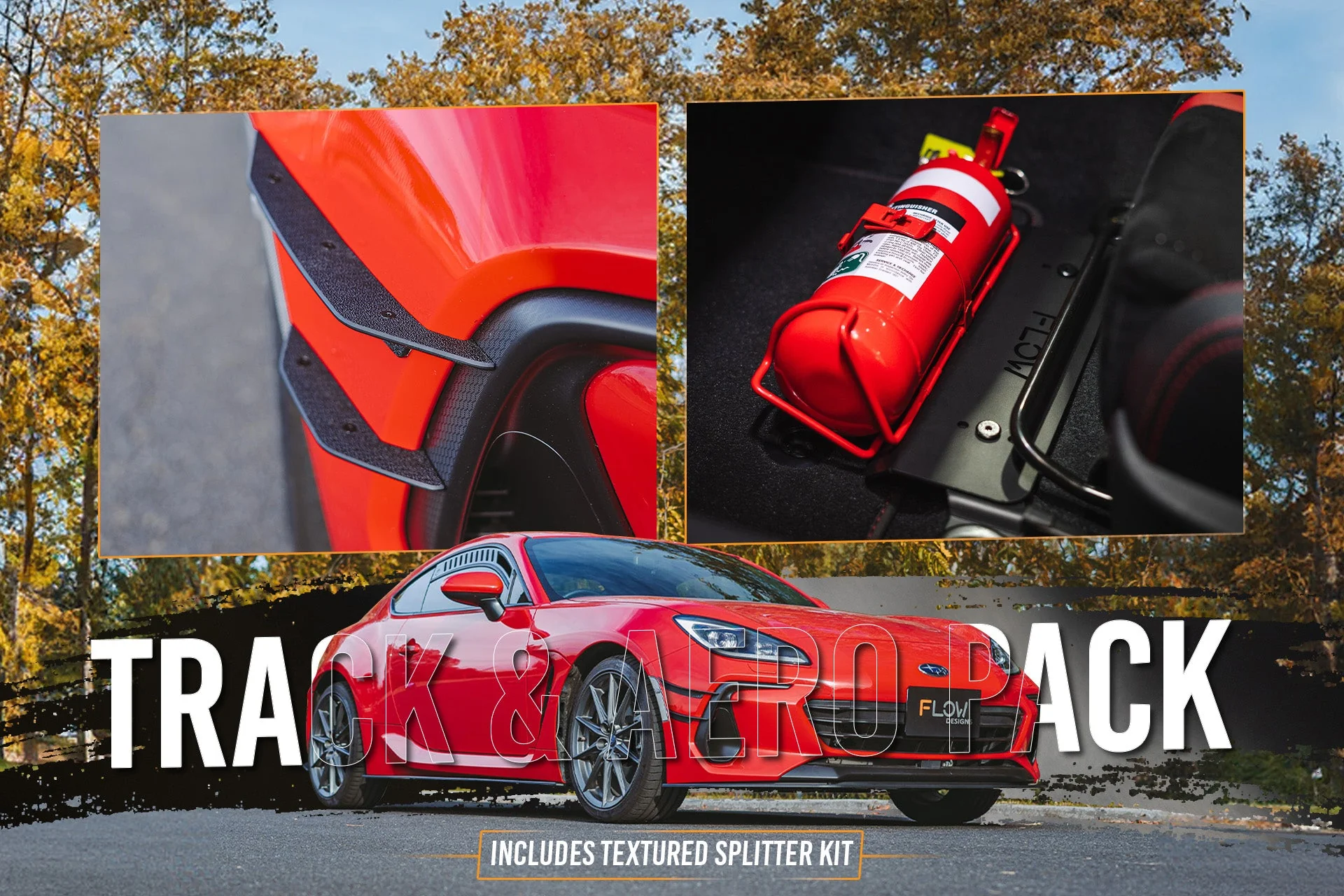 Flow Designs Subaru ZD8 BRZ 22+ & Toyota ZN8 GR86 22+ Full Lip Splitter Set [Textured Matte Black] - Image 9