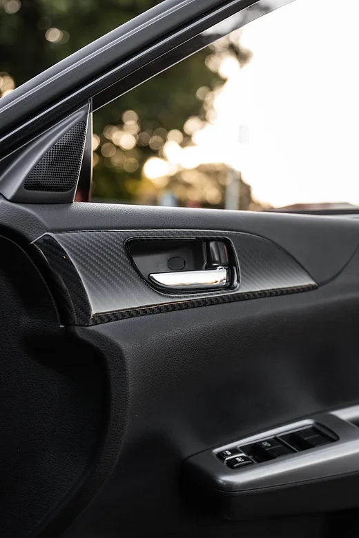 CARBON FIBRE INNER DOOR HANDLE BEZELS [SUBARU WRX G3 2008-2014] - Image 2