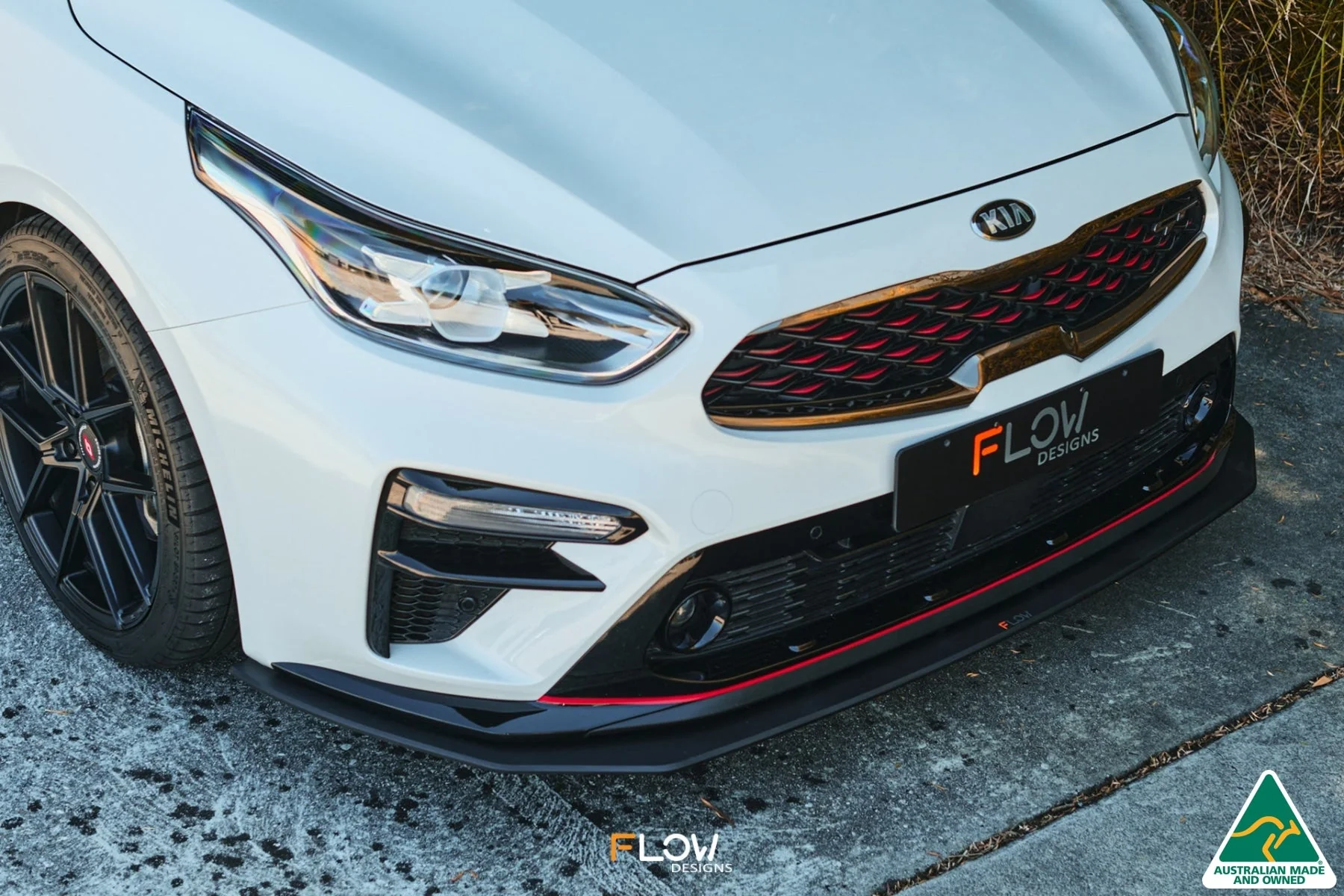 Flow Designs Cerato GT PFL Front Lip Splitter & Reinforcement Brackets - Image 2
