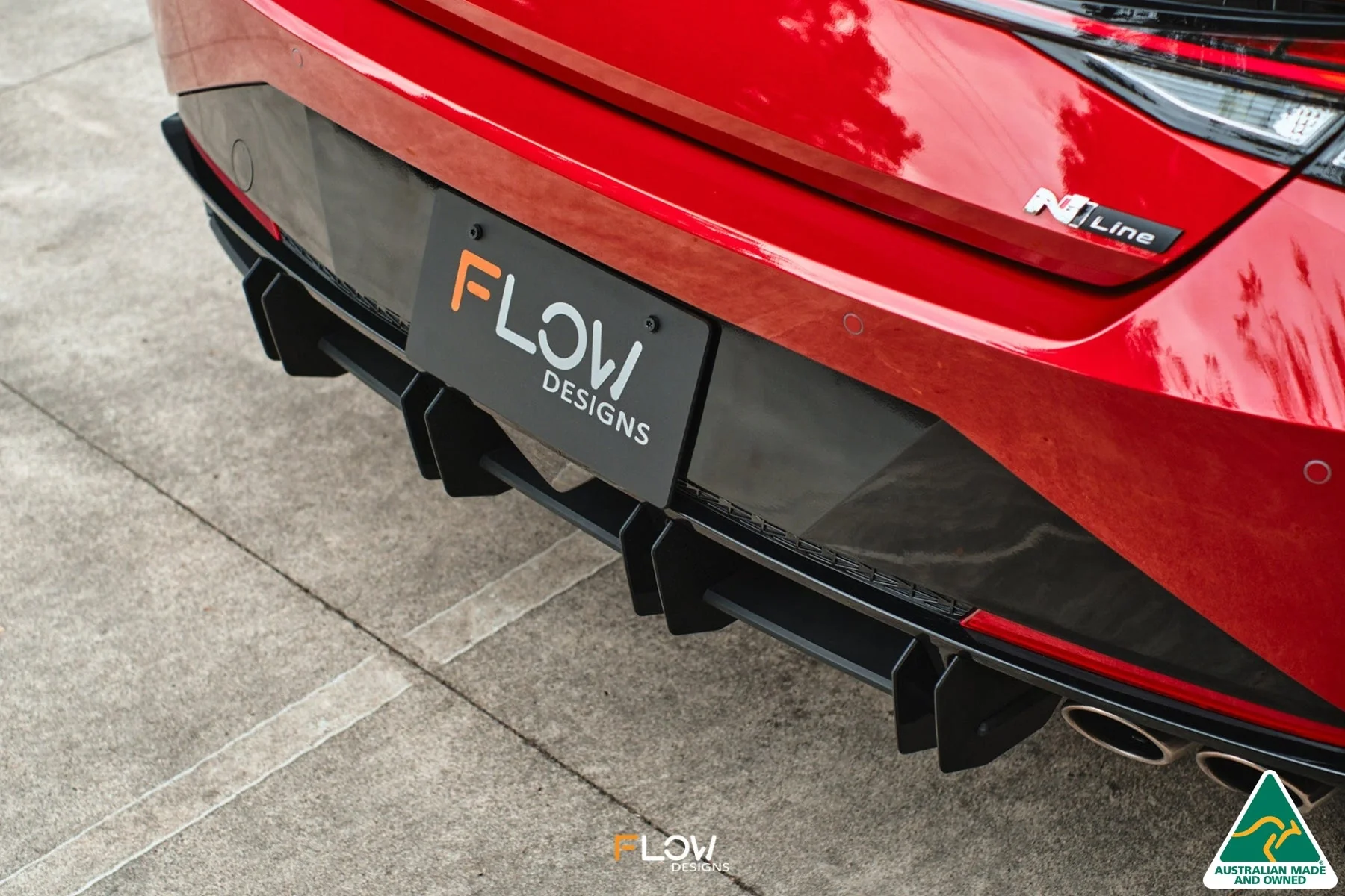 Flow Designs CN7 i30 N Line Sedan (2020-2022) Flow-Lock Rear Diffuser [GLOSS BLACK] - Image 8