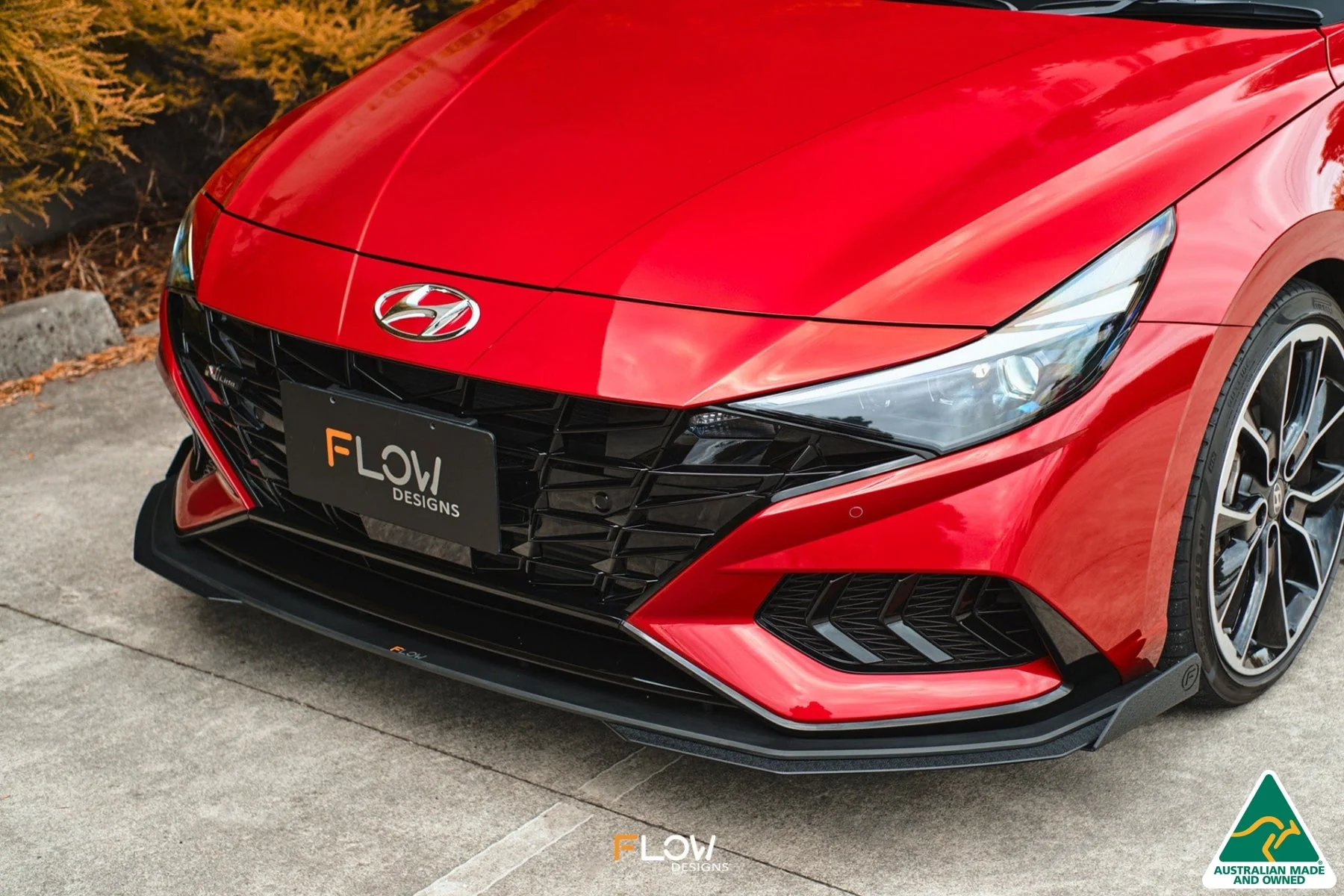 Flow Designs CN7 i30 N Line Sedan (2020-2022) Front Lip Splitter & Mounting Brace [GLOSS BLACK] - Image 9