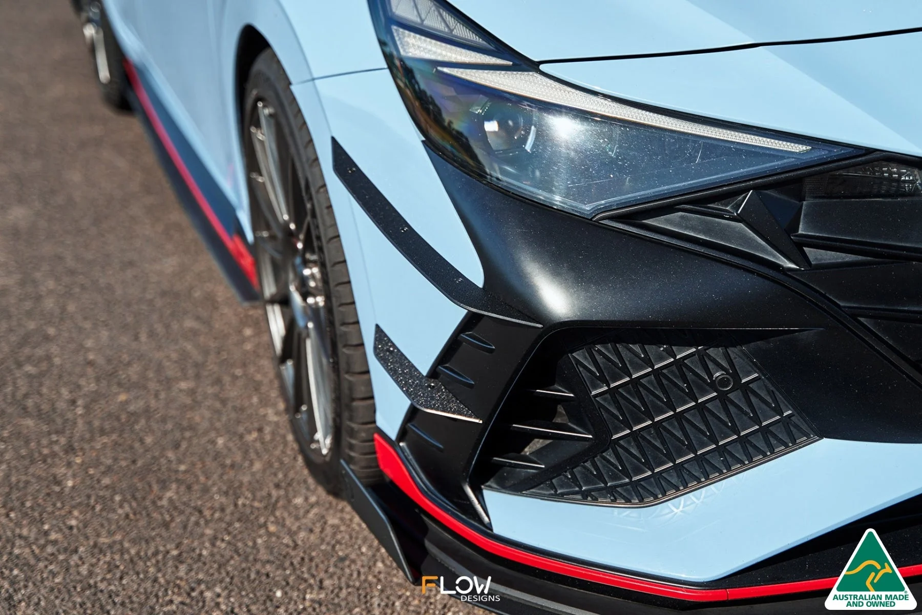 Flow Designs CN7 i30N Sedan (2021-2023) Front Bumper Canards - Image 4
