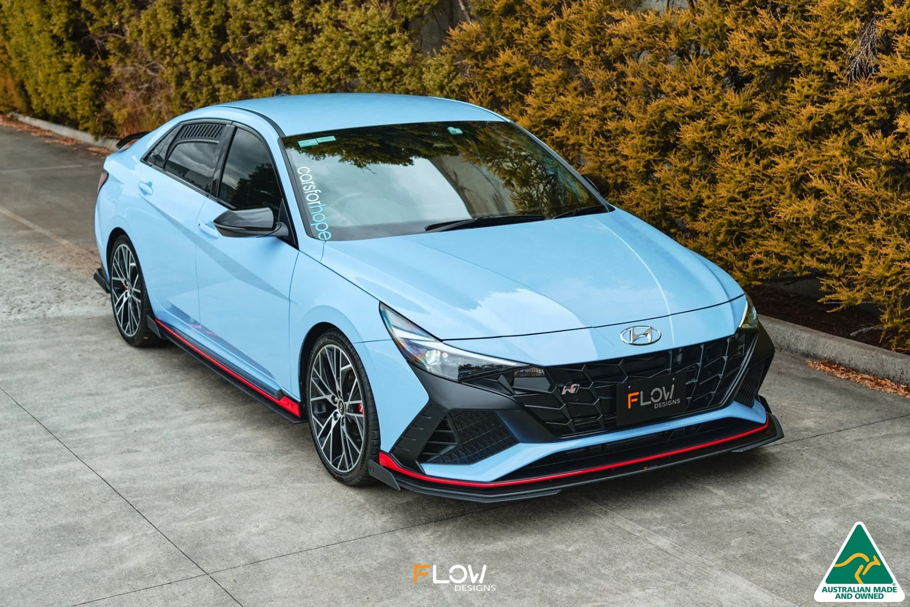 Flow Designs CN7 i30N Sedan (2021-2023) Front Lip Splitter & Mounting Brackets [GLOSS BLACK] - Pair - Image 10