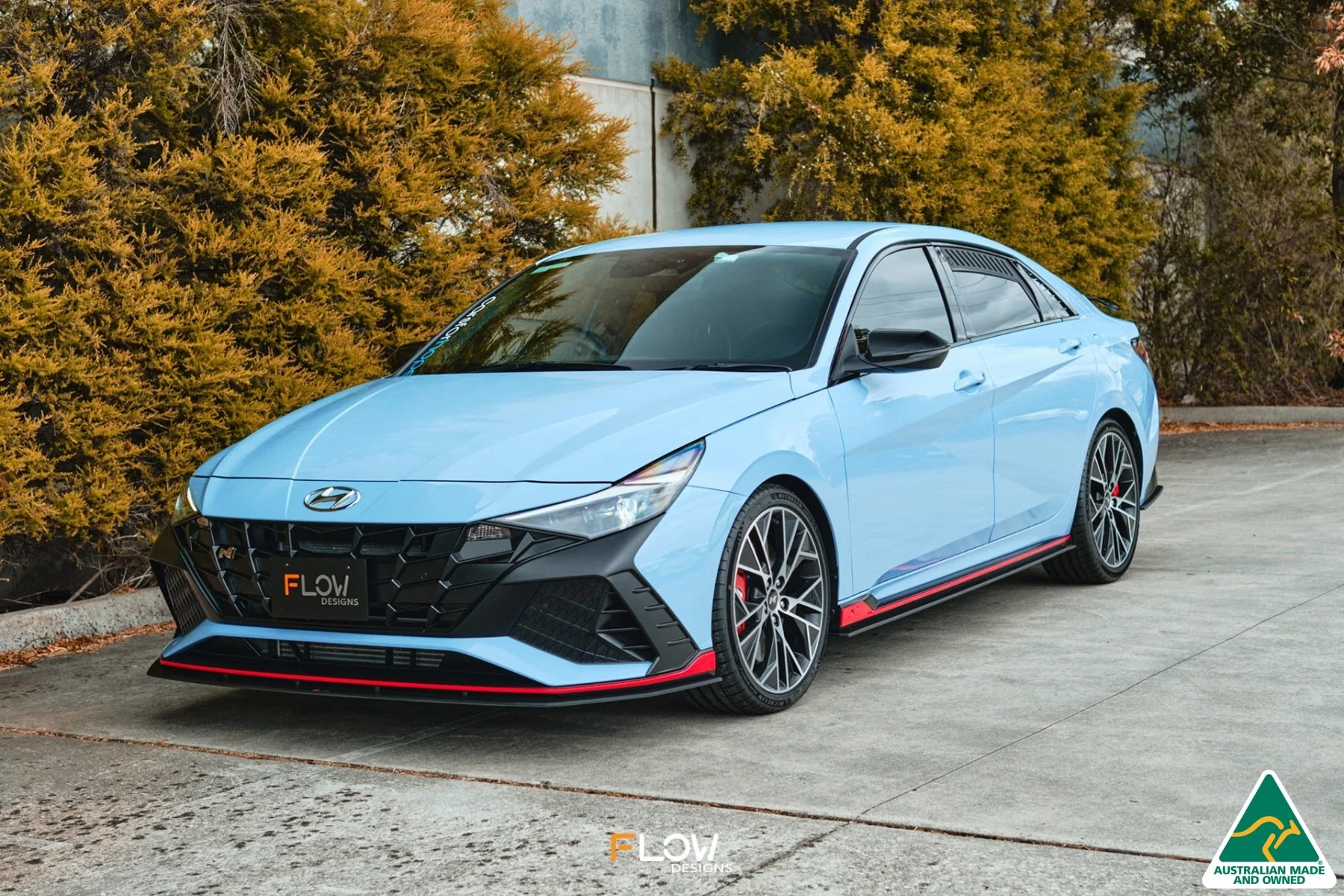 Flow Designs CN7 i30N Sedan (2021-2023) Front Lip Splitter & Mounting Brackets [GLOSS BLACK] - Pair - Image 12