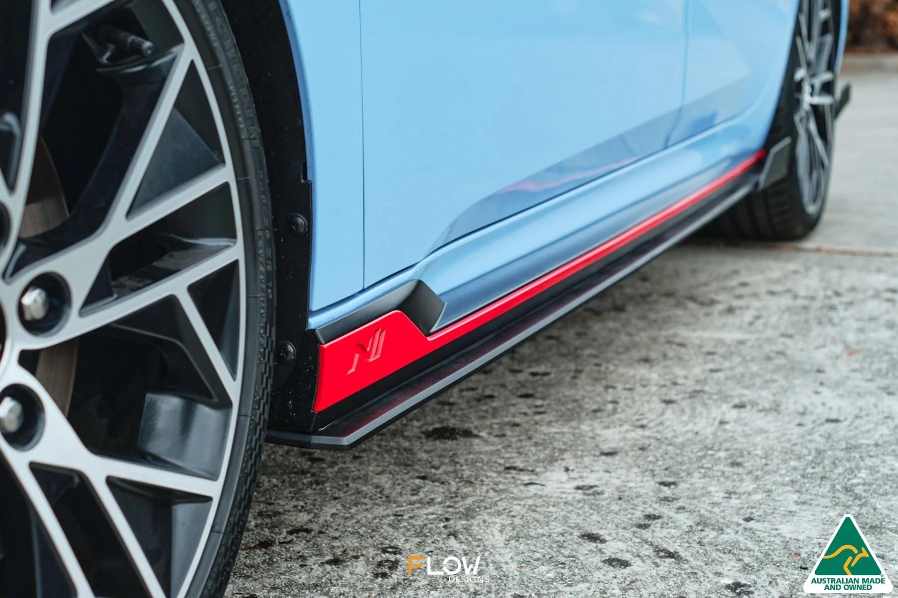 Flow Designs CN7 i30N Sedan (2021-2023) Side Skirt Splitters [GLOSS BLACK] - Pair - Image 4