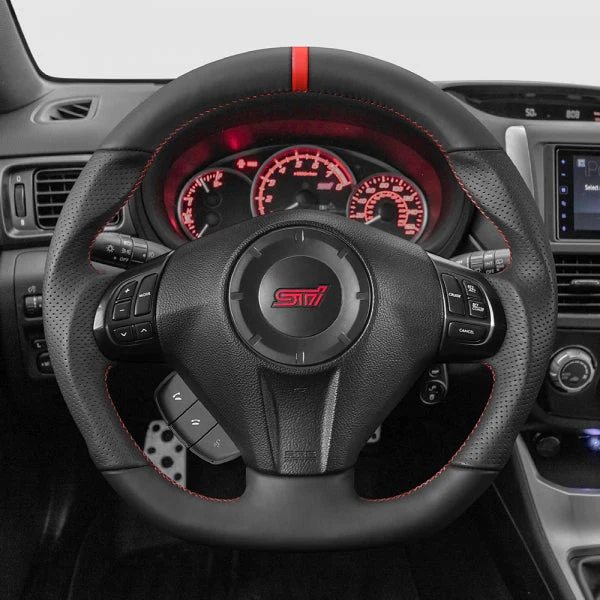 CEEHOR D-Shape Steering Wheel (Leather + Leather) For Subaru Impreza WRX/STI G3 2008-2013 - Image 2