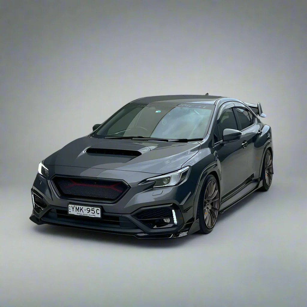 DMAKER STI-Spec V2 Front Lip/Under Spoiler (3-Piece) For 2022+ Subaru WRX VB [Crystal Black] - Image 2
