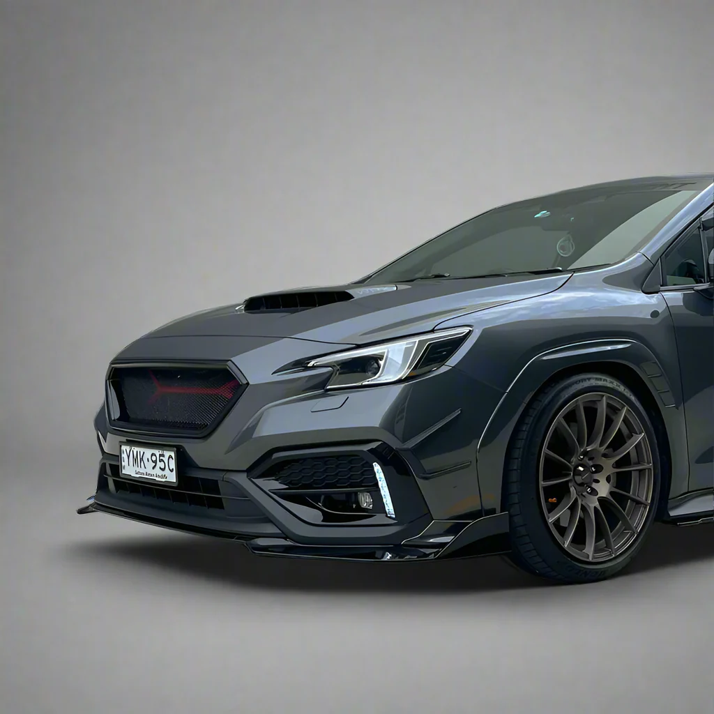 DMAKER STI-Spec V2 Front Lip/Under Spoiler (3-Piece) For 2022+ Subaru WRX VB [Crystal Black] - Image 4