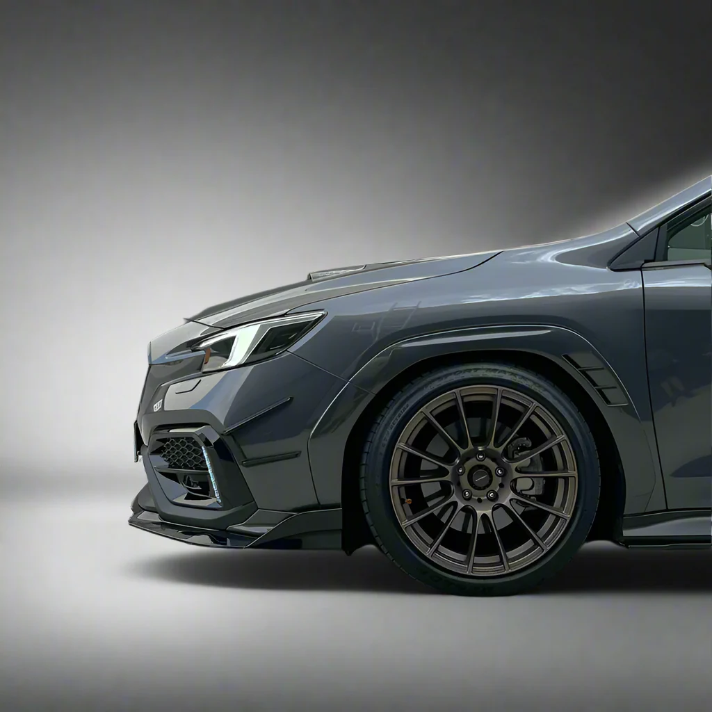 DMAKER STI-Spec V2 Front Lip/Under Spoiler (3-Piece) For 2022+ Subaru WRX VB [Crystal Black] - Image 5