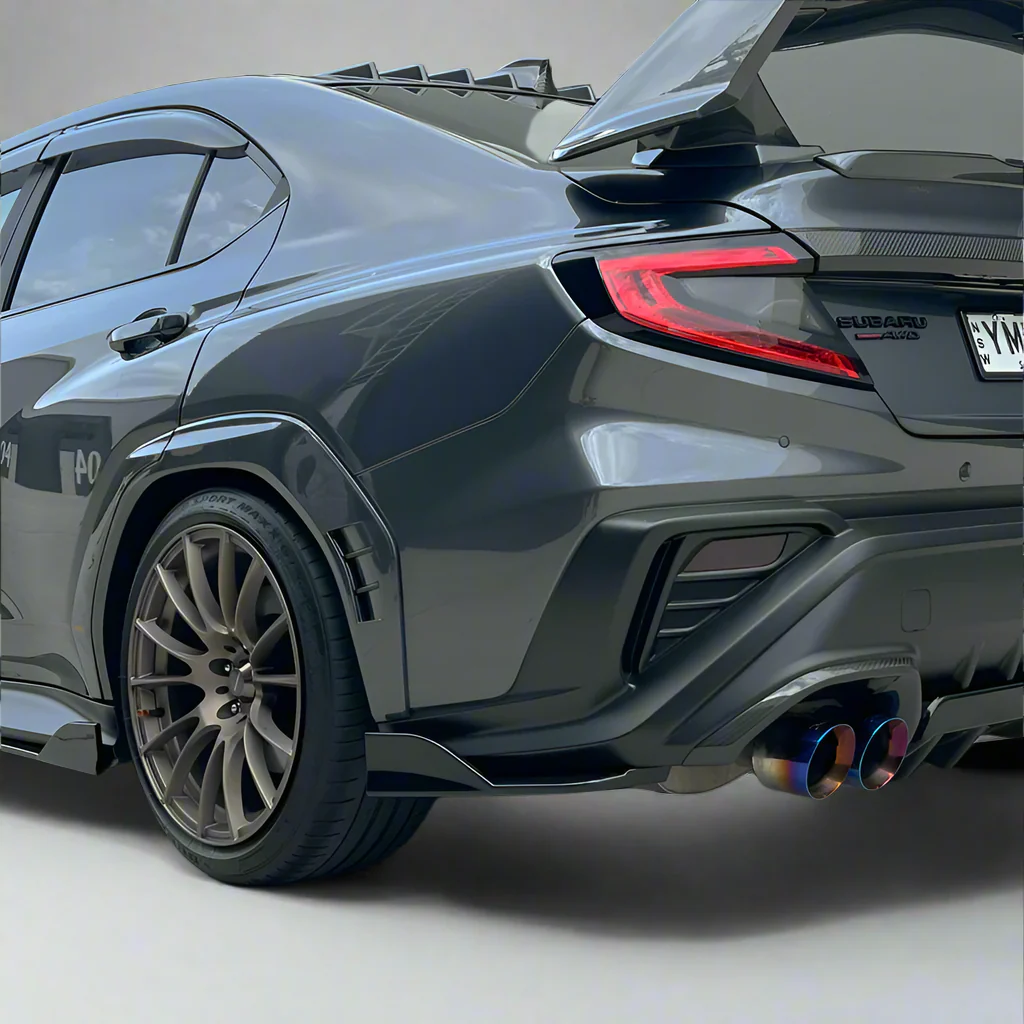 DMAKER STI-Spec V2 Rear Side Spats/Under Spoiler For 2022+ Subaru WRX VB [Crystal Black] - Image 2