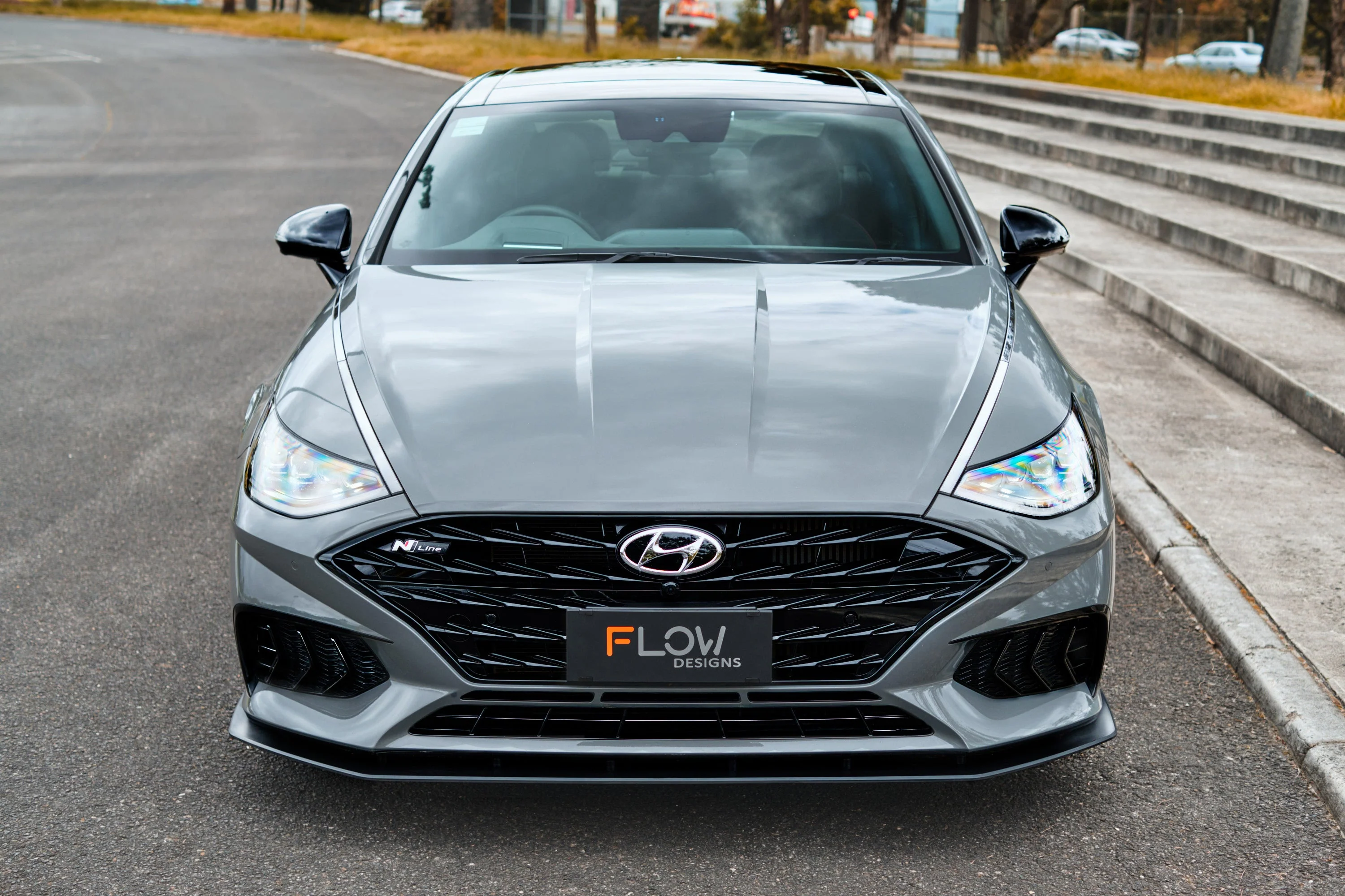 Flow Designs DN8 Sonata N Line (2020-2023) Front Lip Splitter & Reinforcement Bracket [GLOSS BLACK] - Image 4