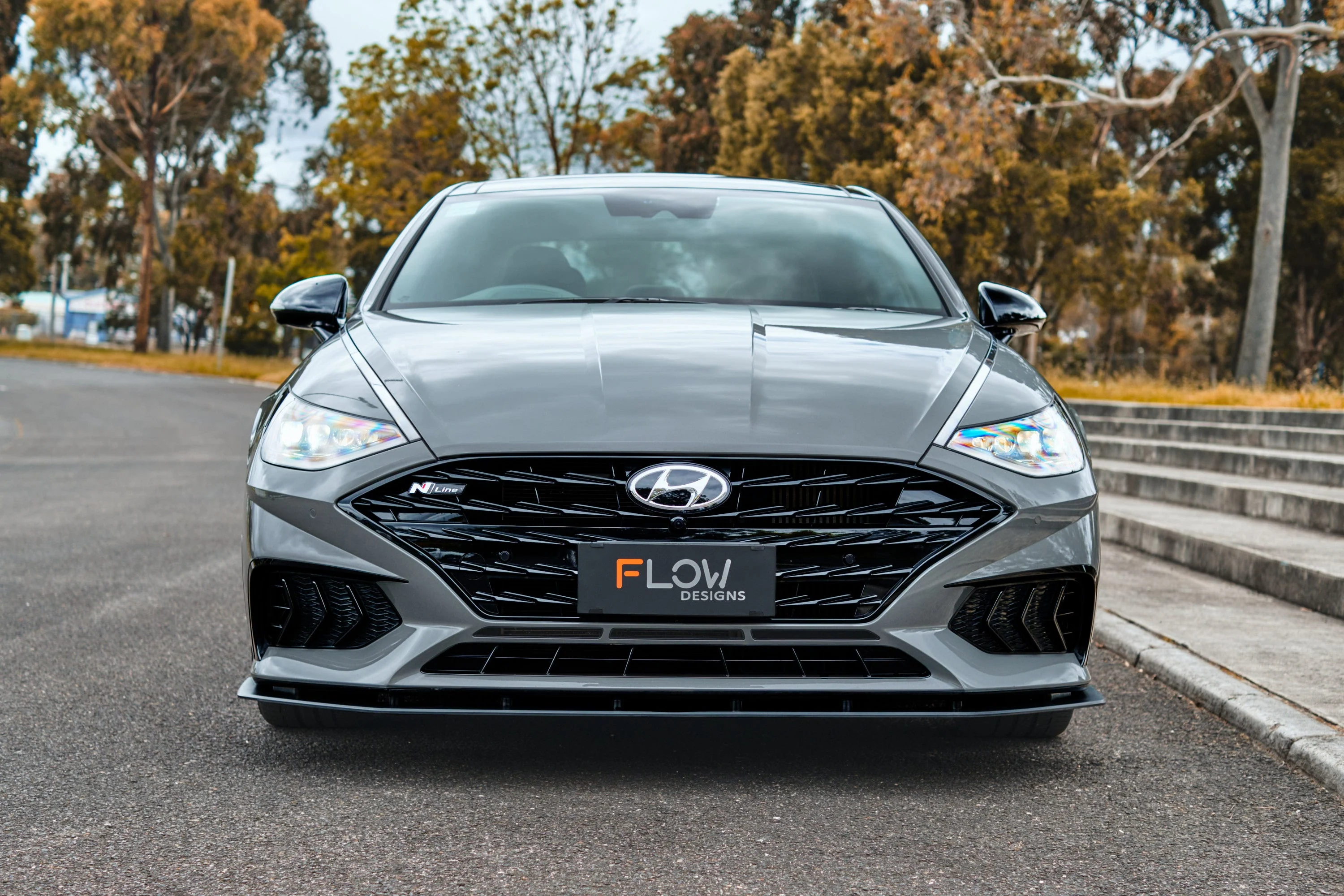 Flow Designs DN8 Sonata N Line (2020-2023) Front Lip Splitter & Reinforcement Bracket [GLOSS BLACK] - Image 5