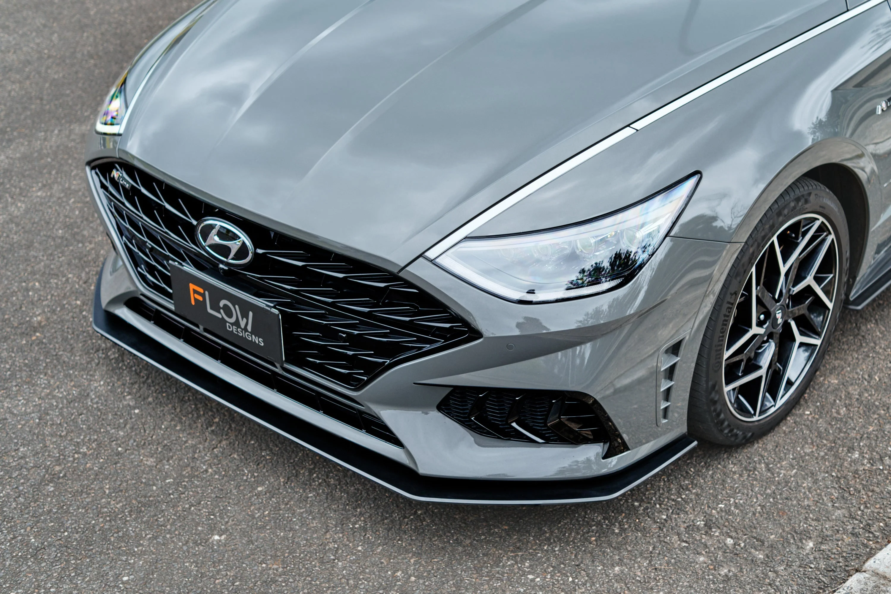 Flow Designs DN8 Sonata N Line (2020-2023) Front Lip Splitter & Reinforcement Bracket [GLOSS BLACK] - Image 8