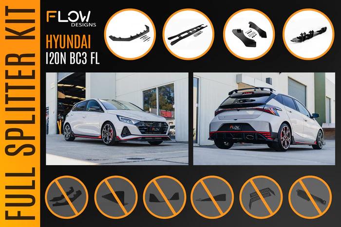 Flow Designs Hyundai i20N BC3 FL - Full Lip Splitter Set - Image 2