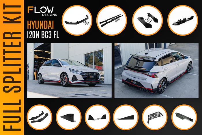 Flow Designs Hyundai i20N BC3 FL - Full Lip Splitter Set - Image 3
