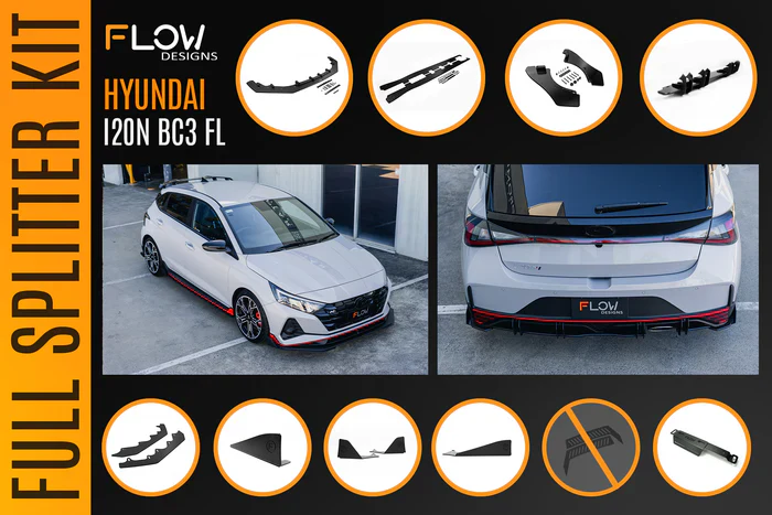 Flow Designs Hyundai i20N BC3 FL - Full Lip Splitter Set - Image 4