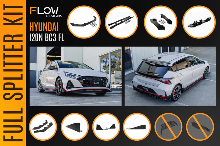 Flow Designs Hyundai i20N BC3 FL - Full Lip Splitter Set - Image 6