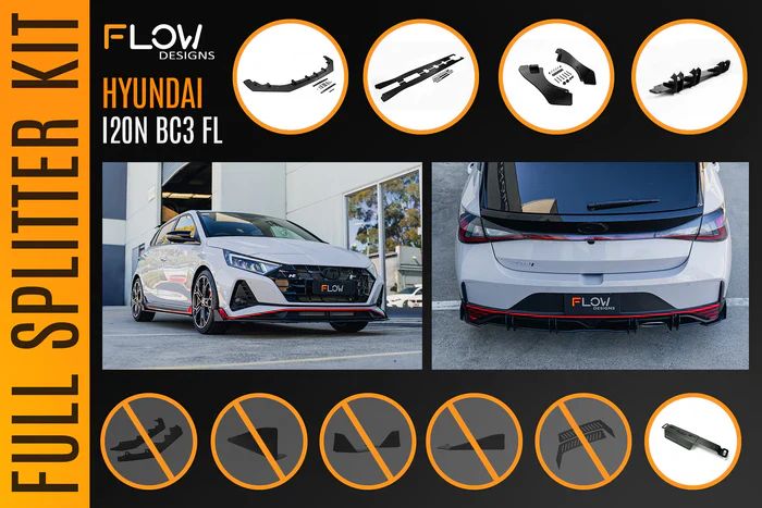 Flow Designs Hyundai i20N BC3 FL - Full Lip Splitter Set - Image 8