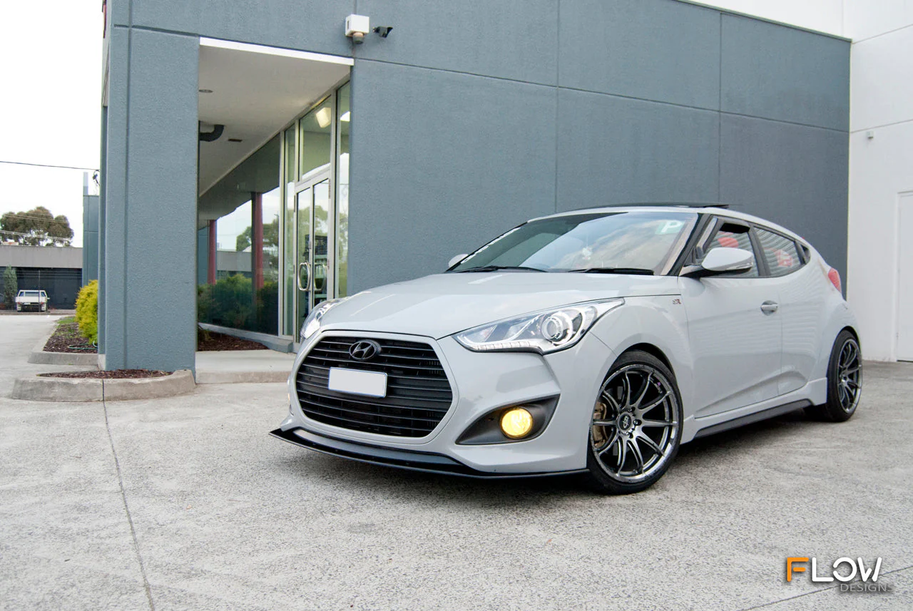 Flow Designs Veloster SR Turbo Front Lip Splitter [GLOSS BLACK] - Image 2