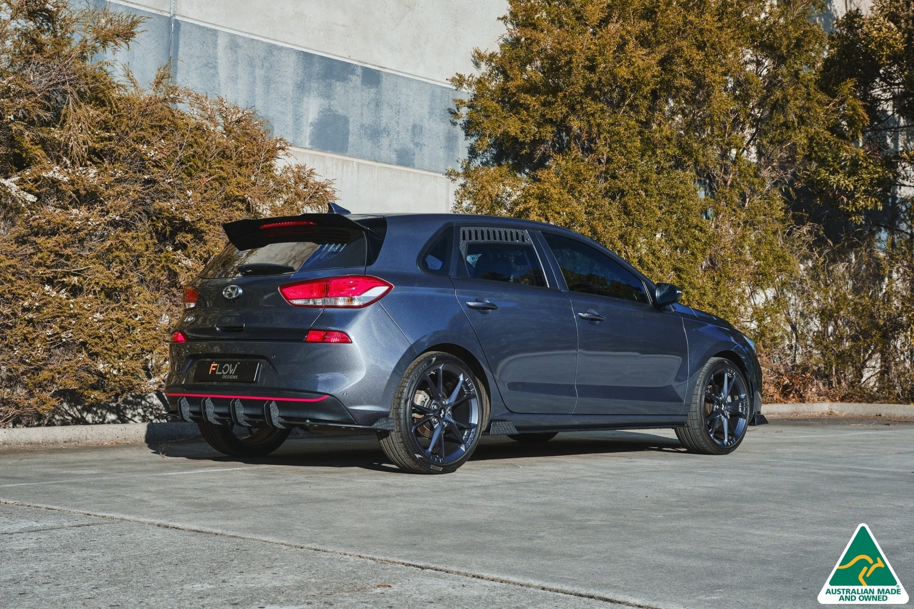 Flow Designs i30 Hatch PD1, PD2 (2018-2020) Flow-Lock Rear Diffuser [GLOSS BLACK] - Image 11
