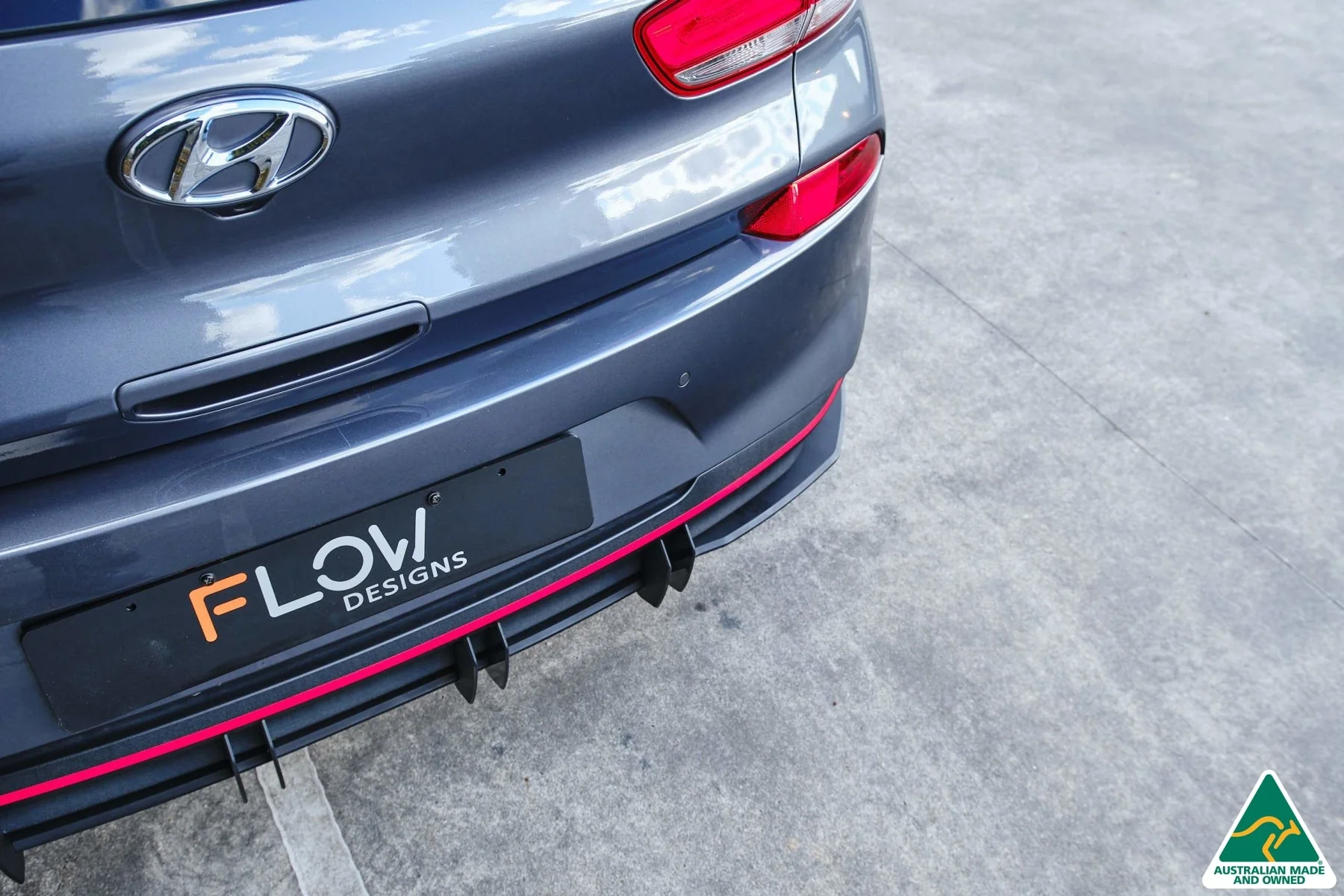 Flow Designs i30 Hatch PD1, PD2 (2018-2020) Flow-Lock Rear Diffuser [GLOSS BLACK] - Image 4