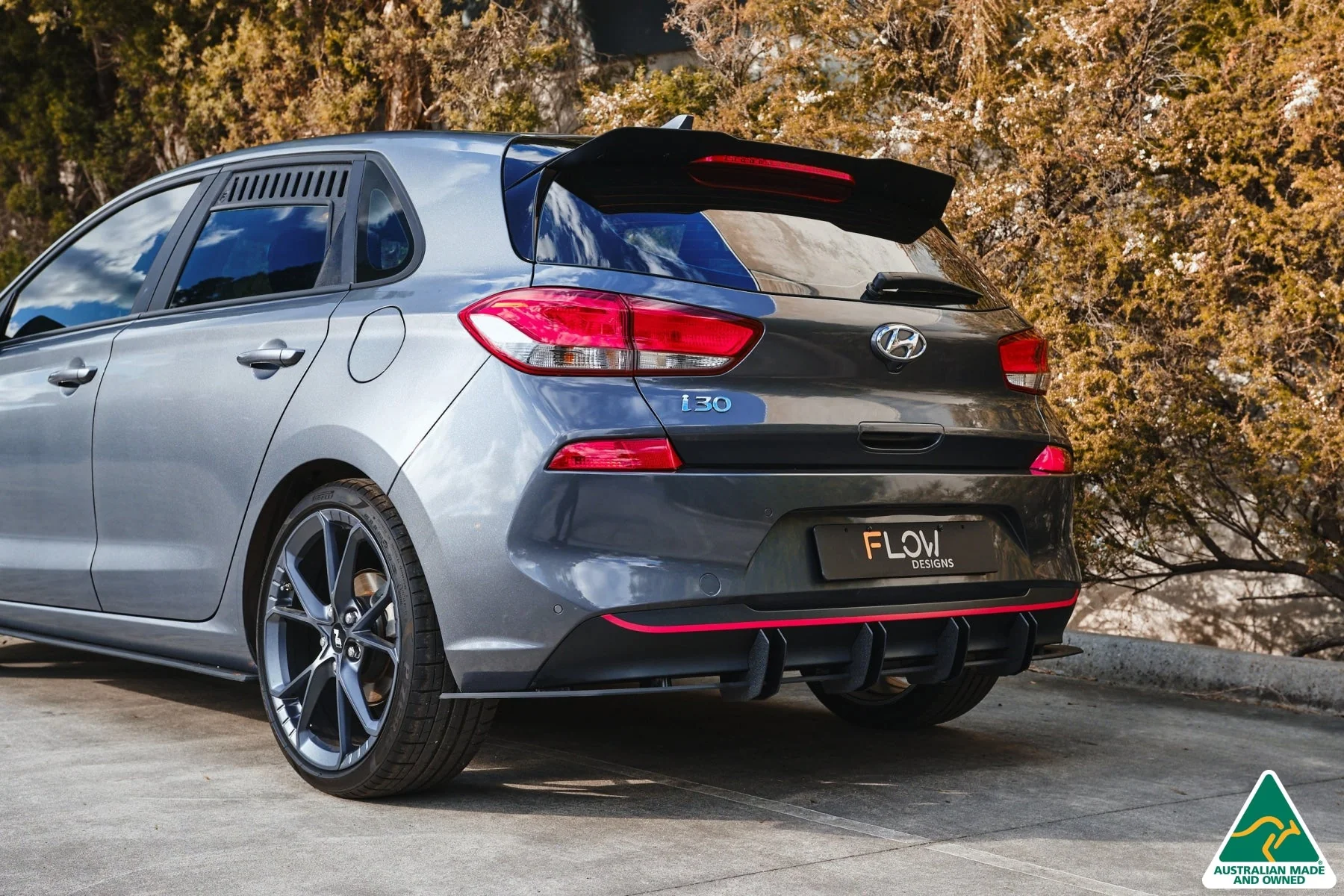 Flow Designs i30 Hatch PD1, PD2 (2018-2020) Flow-Lock Rear Diffuser [GLOSS BLACK] - Image 6