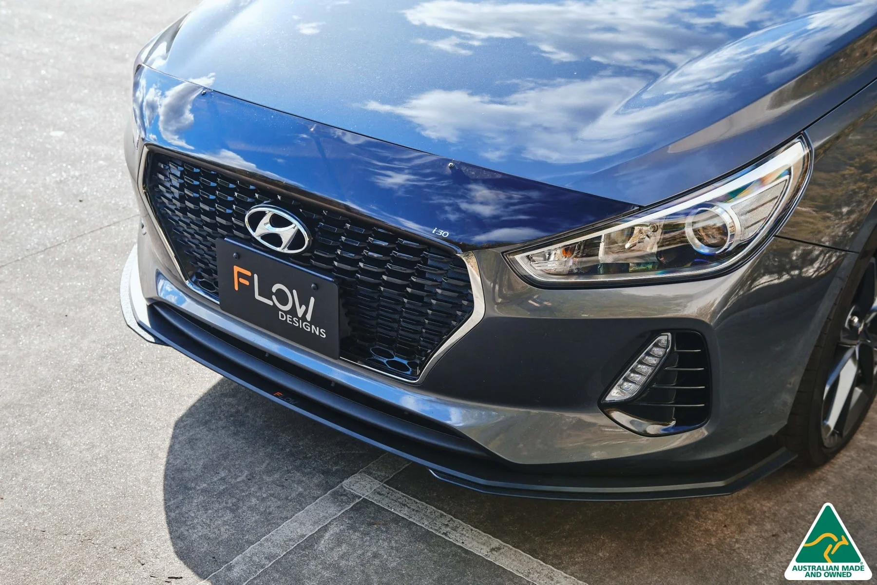 Flow Designs i30 Hatch PD1, PD2 (2018-2020) Front Lip Splitter Extensions - Pair - Image 2