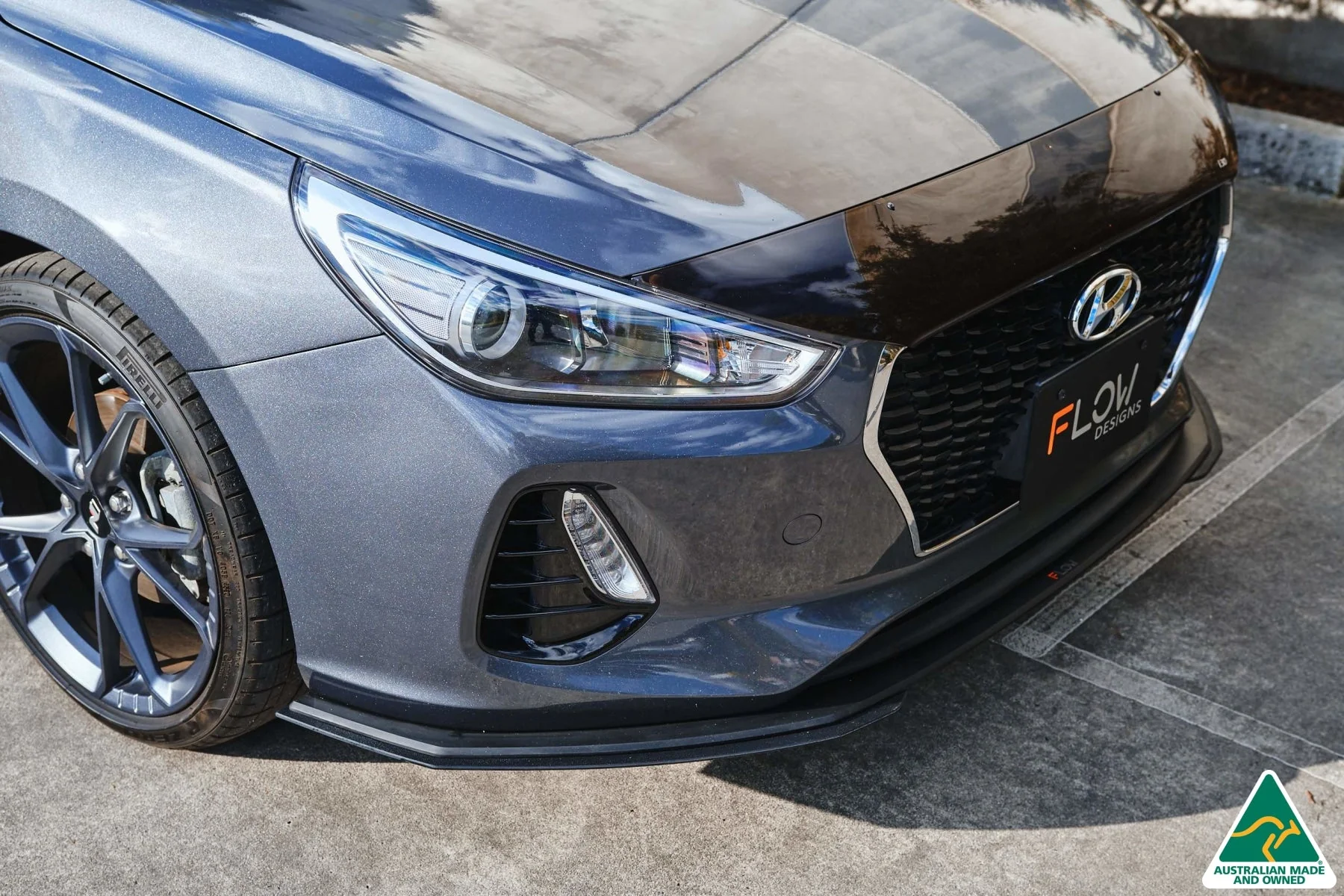 Flow Designs i30 Hatch PD1, PD2 (2018-2020) Front Lip Splitter Extensions - Pair - Image 4