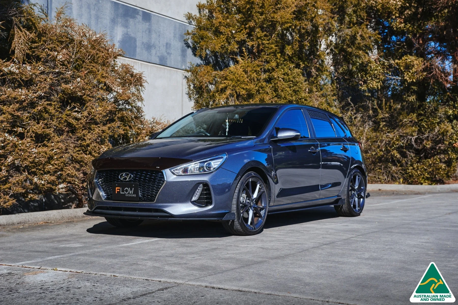 Flow Designs i30 Hatch PD1, PD2 (2018-2020) Front Lip Splitter & Mounting Brace [GLOSS BLACK] - Image 10