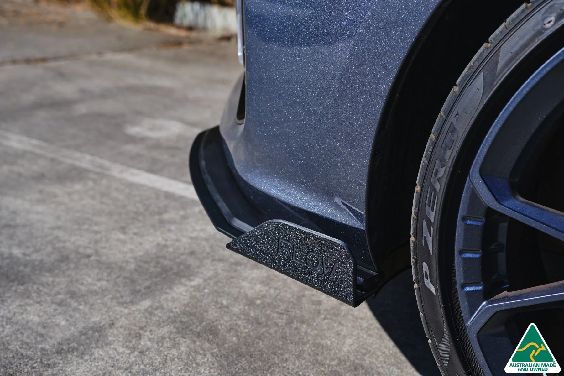 Flow Designs i30 Hatch PD1, PD2 (2018-2020) Front Lip Splitter & Mounting Brace [GLOSS BLACK] - Image 8