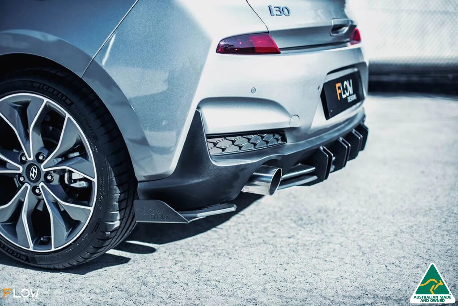 Flow Designs i30 N Line Hatch PD (2018+) Flow-Lock Rear Diffuser [GLOSS BLACK] - Image 8