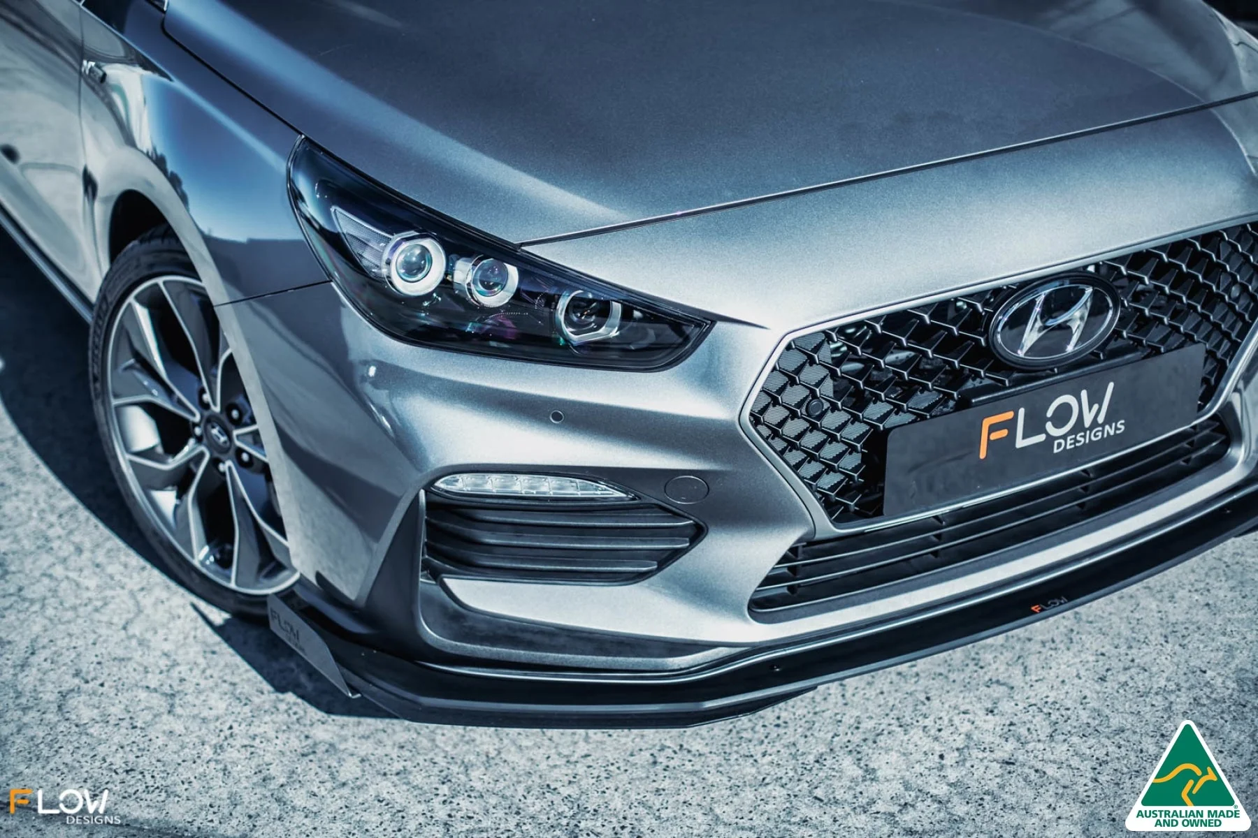 Flow Designs i30 N Line Hatch PD (2018+) Front Lip Splitter [GLOSS BLACK] - Image 14