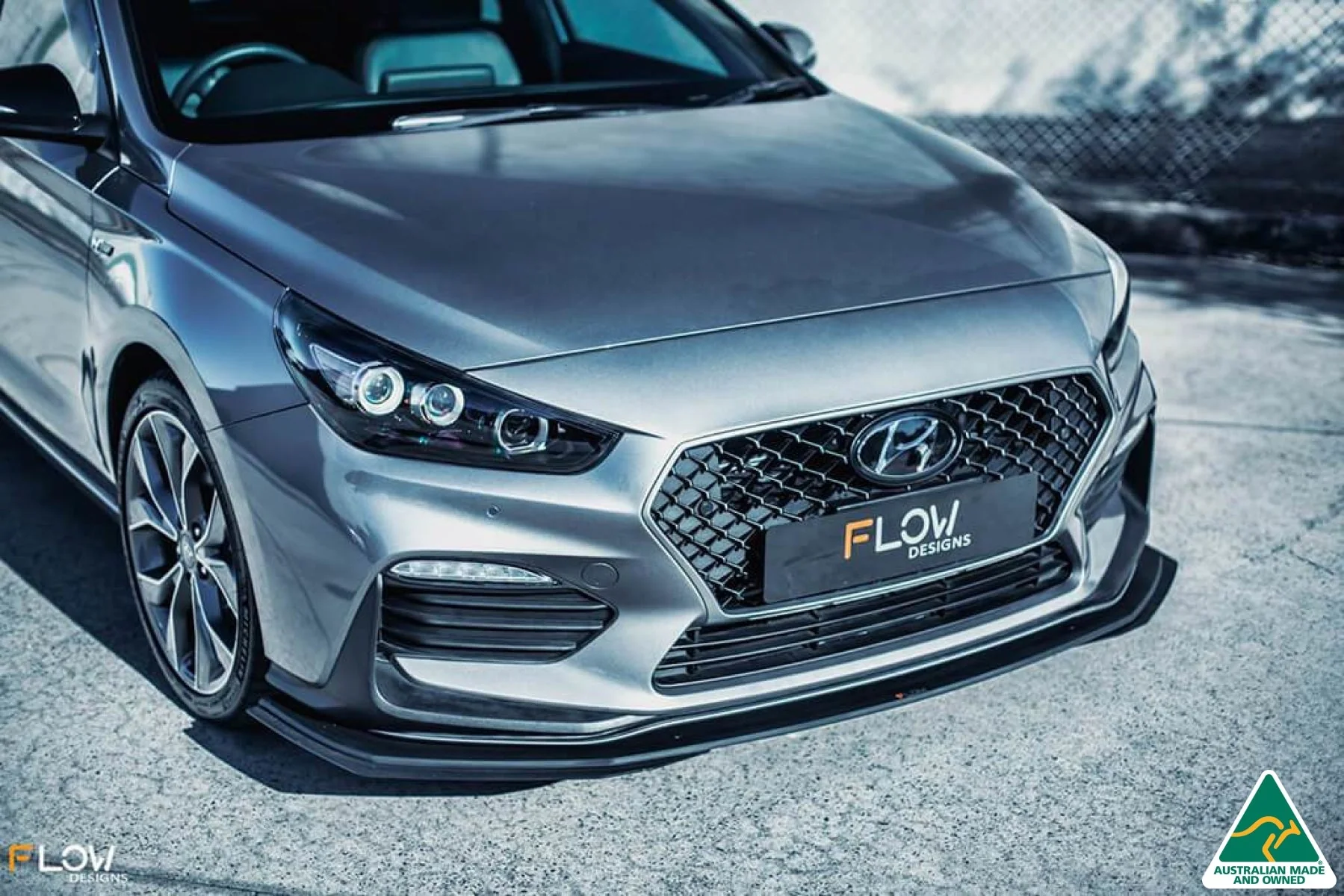 Flow Designs i30 N Line Hatch PD (2018+) Front Lip Splitter Extensions - Pair - Image 2