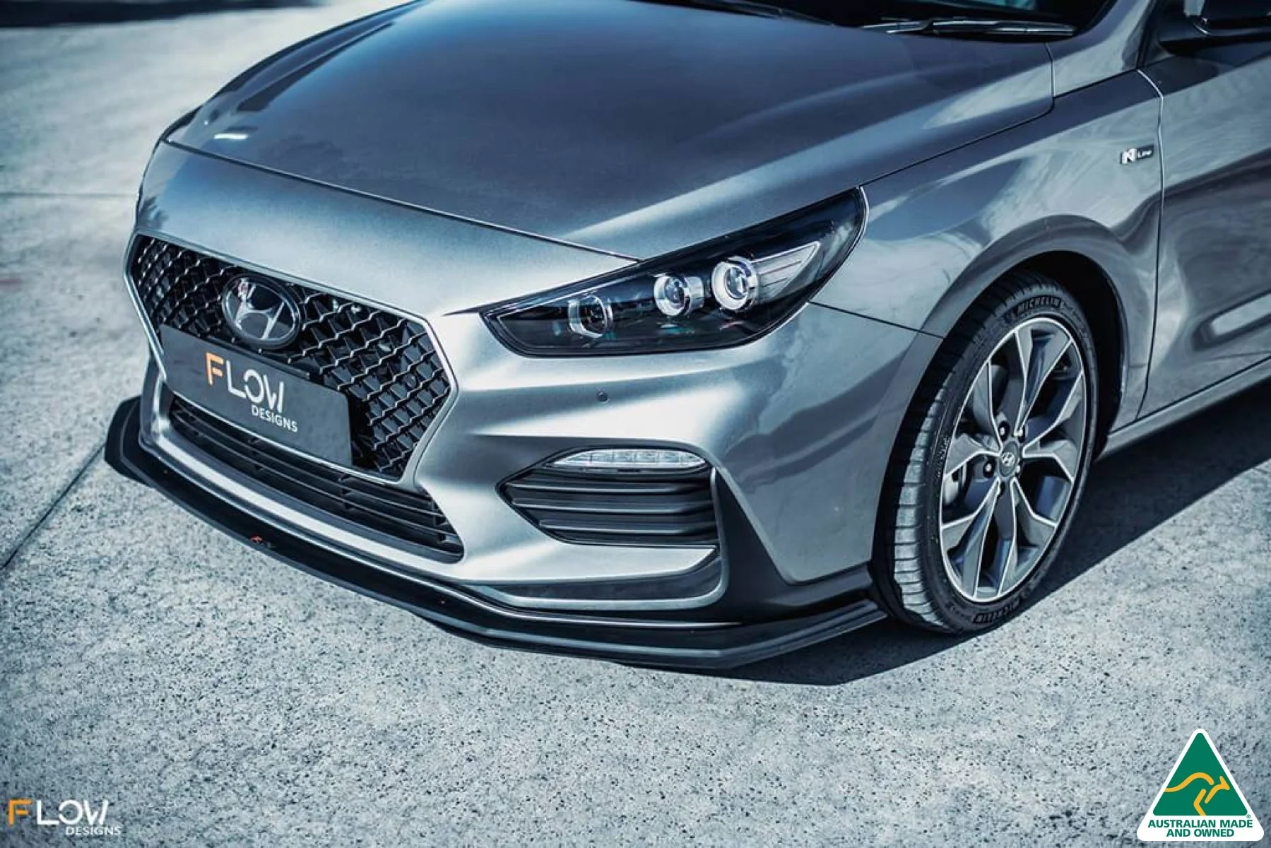 Flow Designs i30 N Line Hatch PD (2018+) Front Lip Splitter Extensions - Pair - Image 4