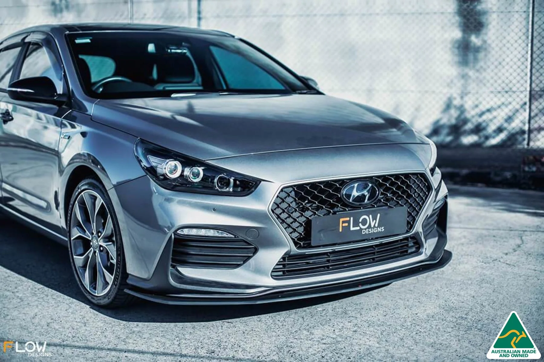 Flow Designs i30 N Line Hatch PD (2018+) Front Lip Splitter [GLOSS BLACK] - Image 3