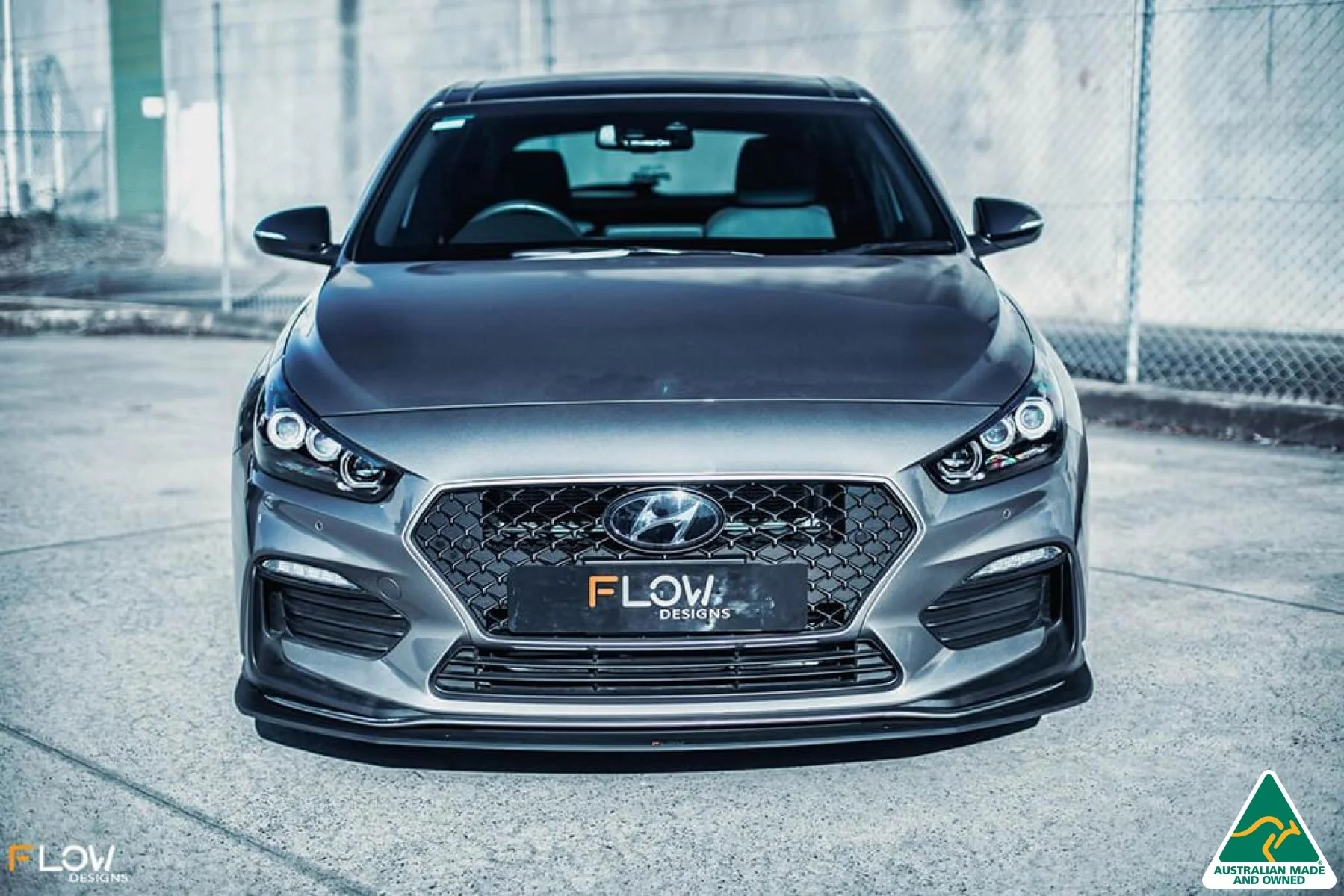 Flow Designs i30 N Line Hatch PD (2018+) Front Lip Splitter [GLOSS BLACK] - Image 5